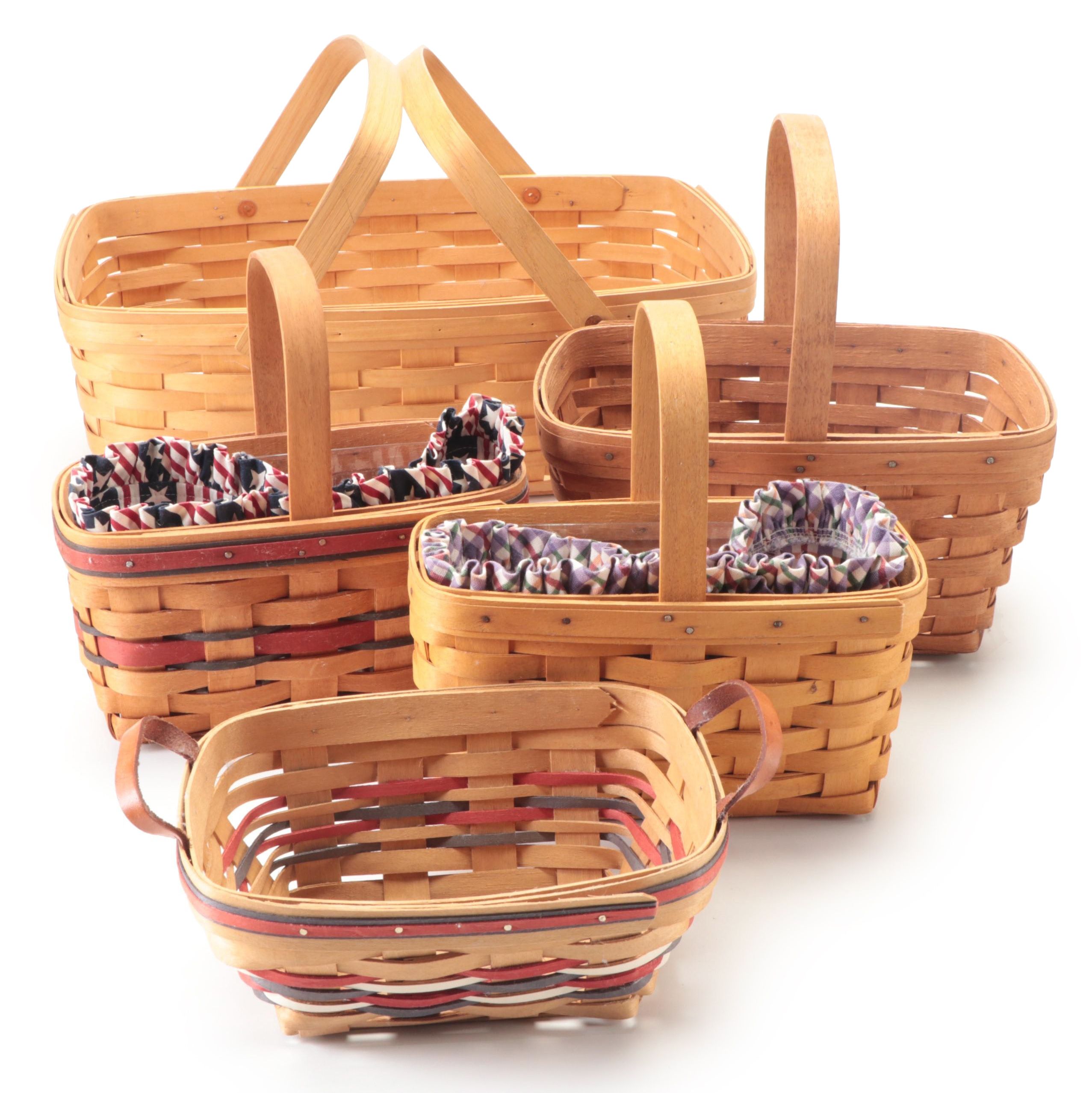 Royce Craft, Longaberger, and American Traditions Handwoven Plaited Baskets
