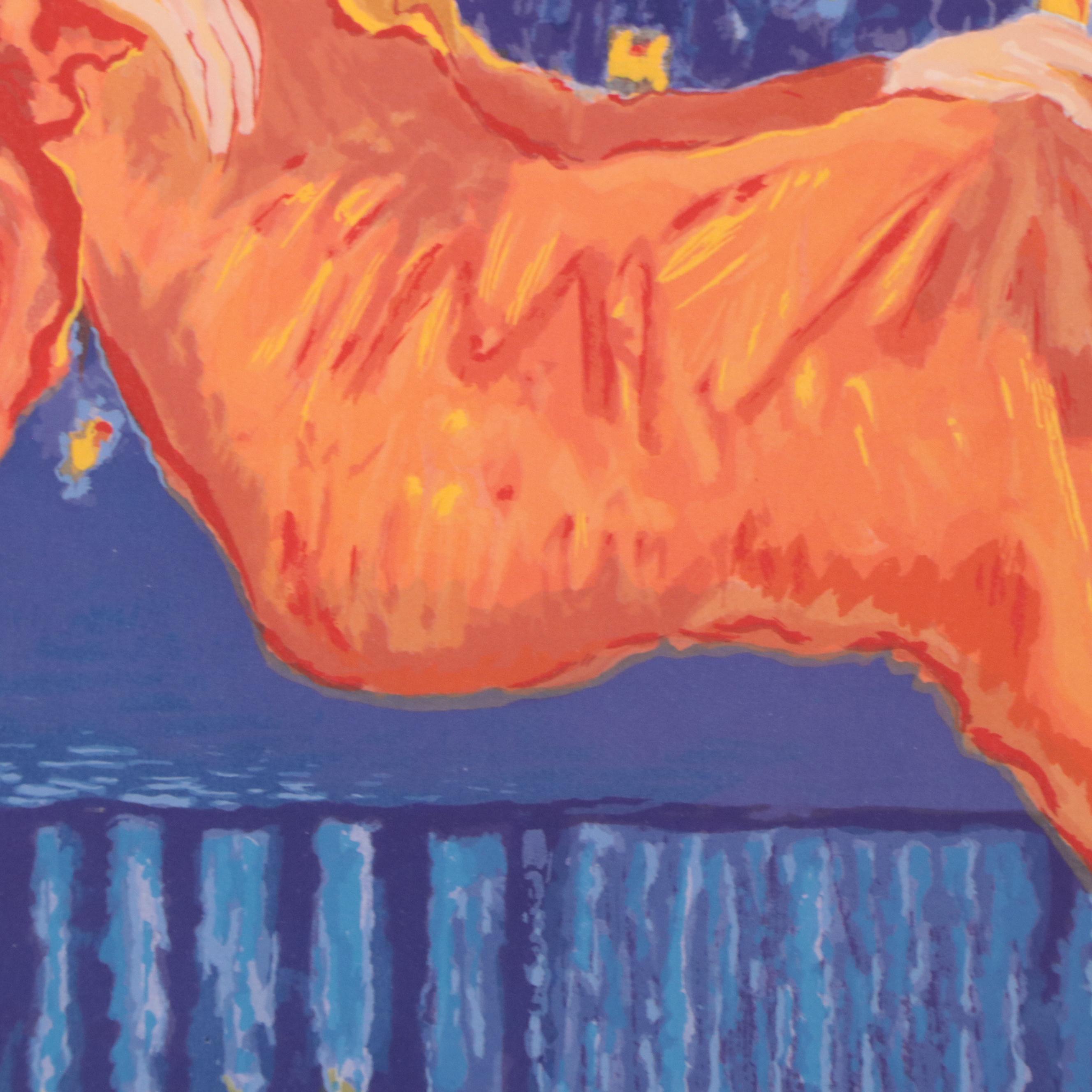 Barbara A. Wood Offset Lithograph "The Orange Dress"