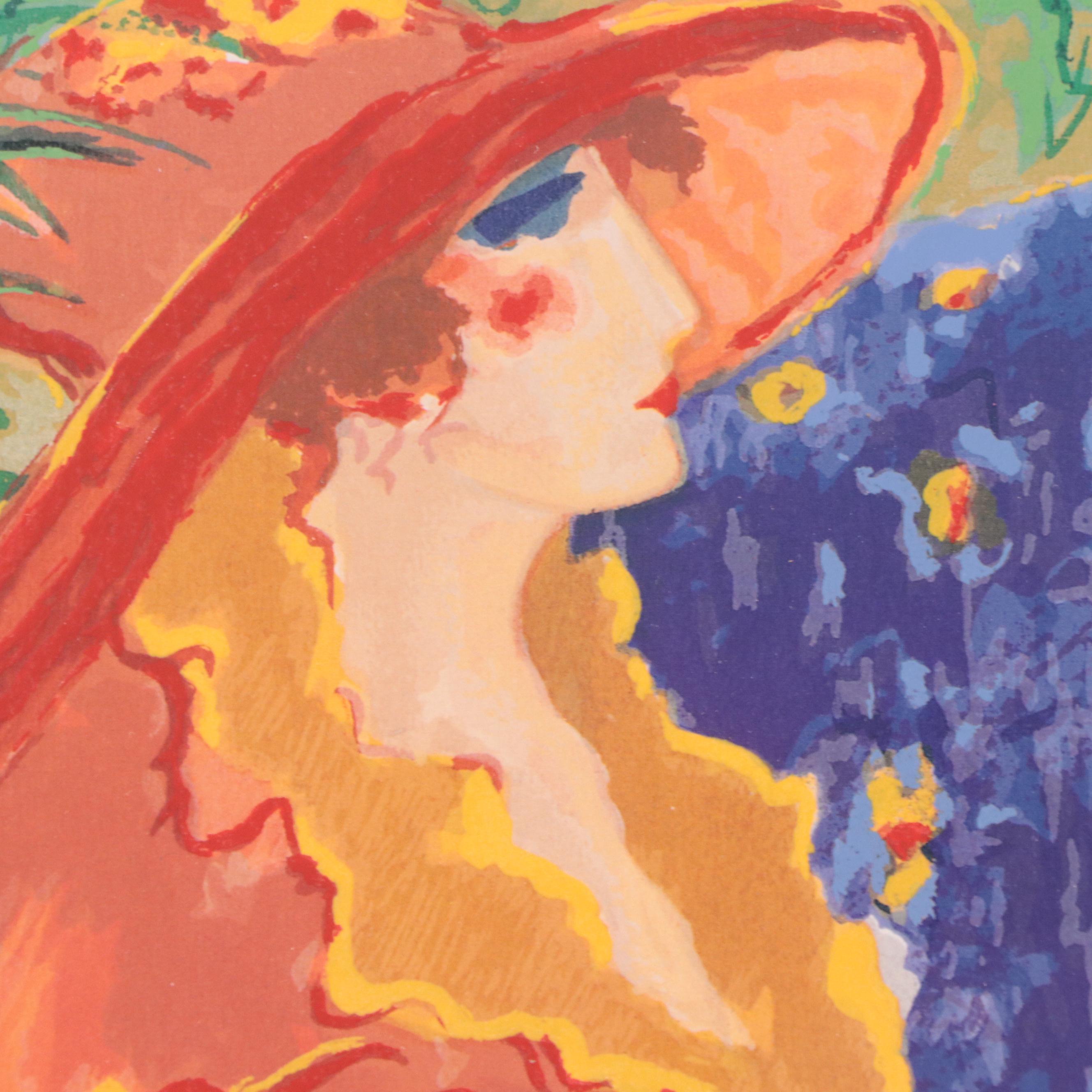 Barbara A. Wood Offset Lithograph "The Orange Dress"