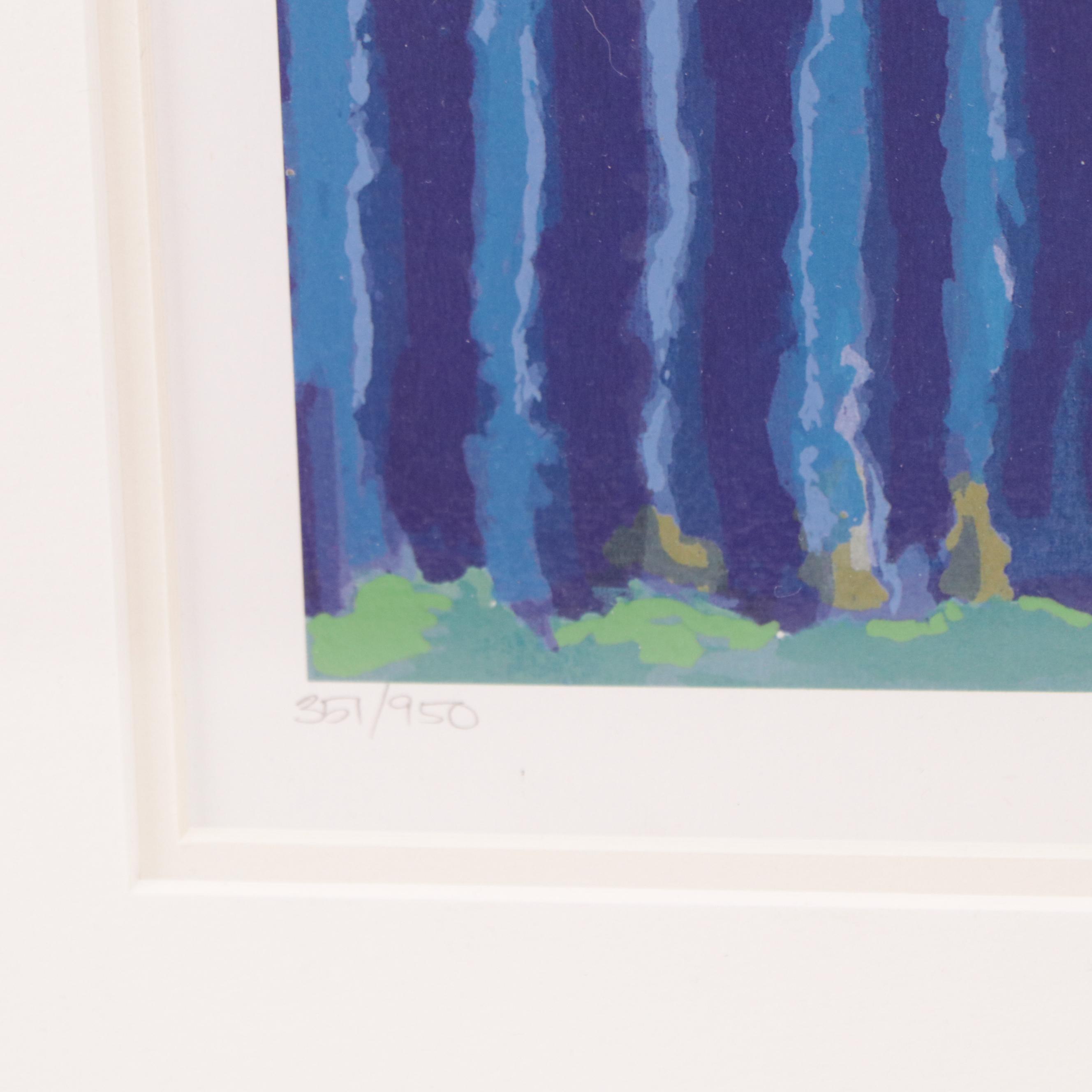 Barbara A. Wood Offset Lithograph "The Orange Dress"