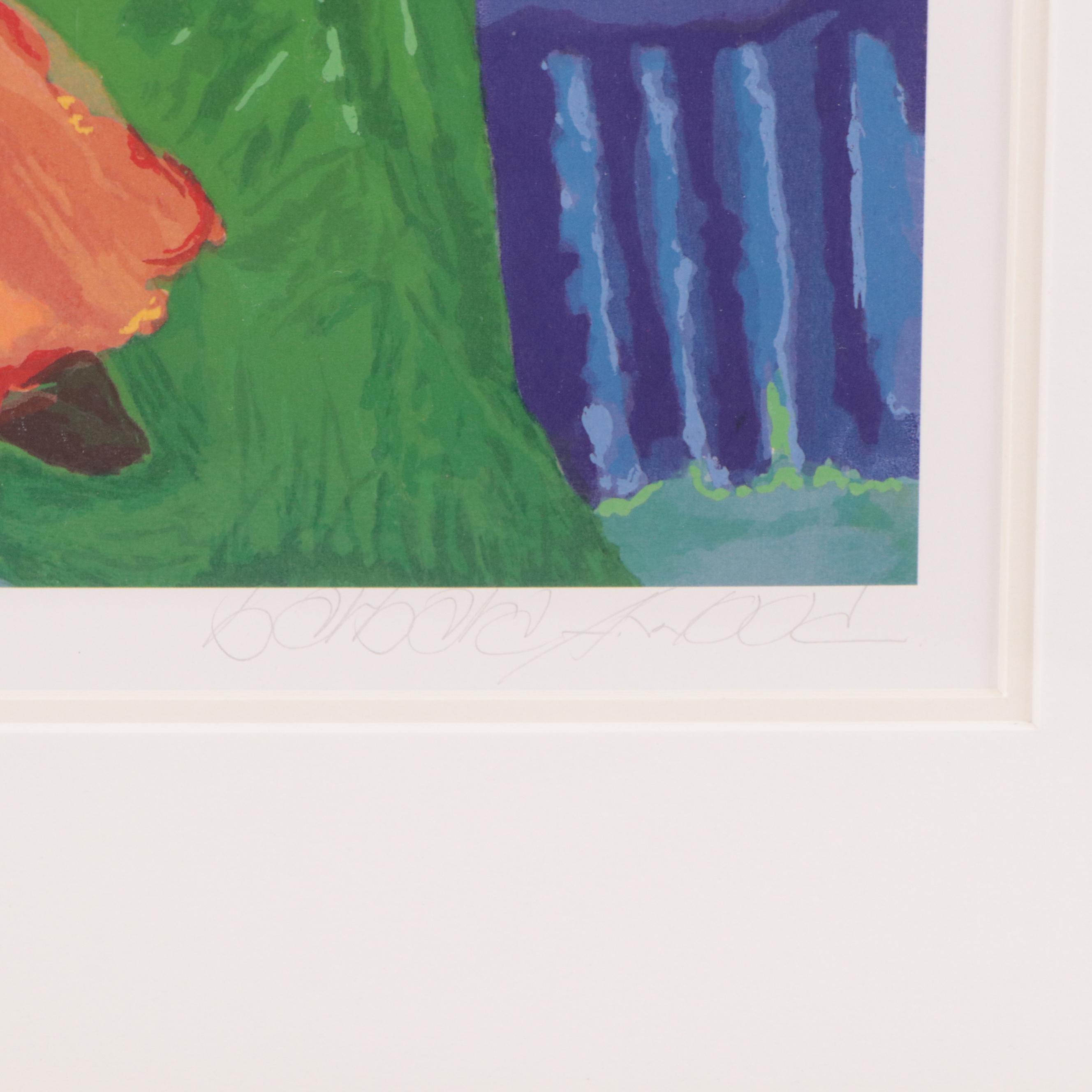 Barbara A. Wood Offset Lithograph "The Orange Dress"