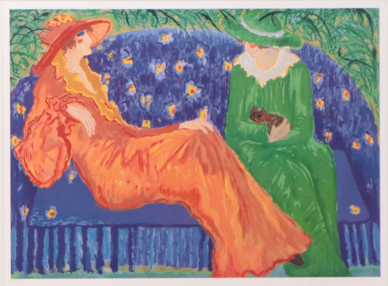 Barbara A. Wood Offset Lithograph "The Orange Dress"