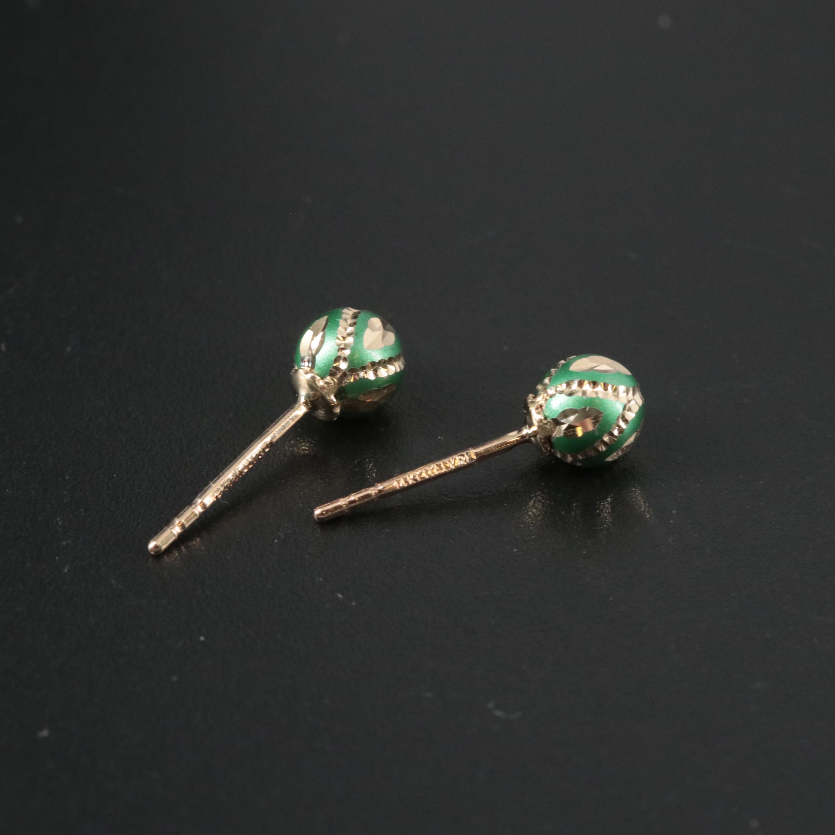 14K Ball Stud Earrings