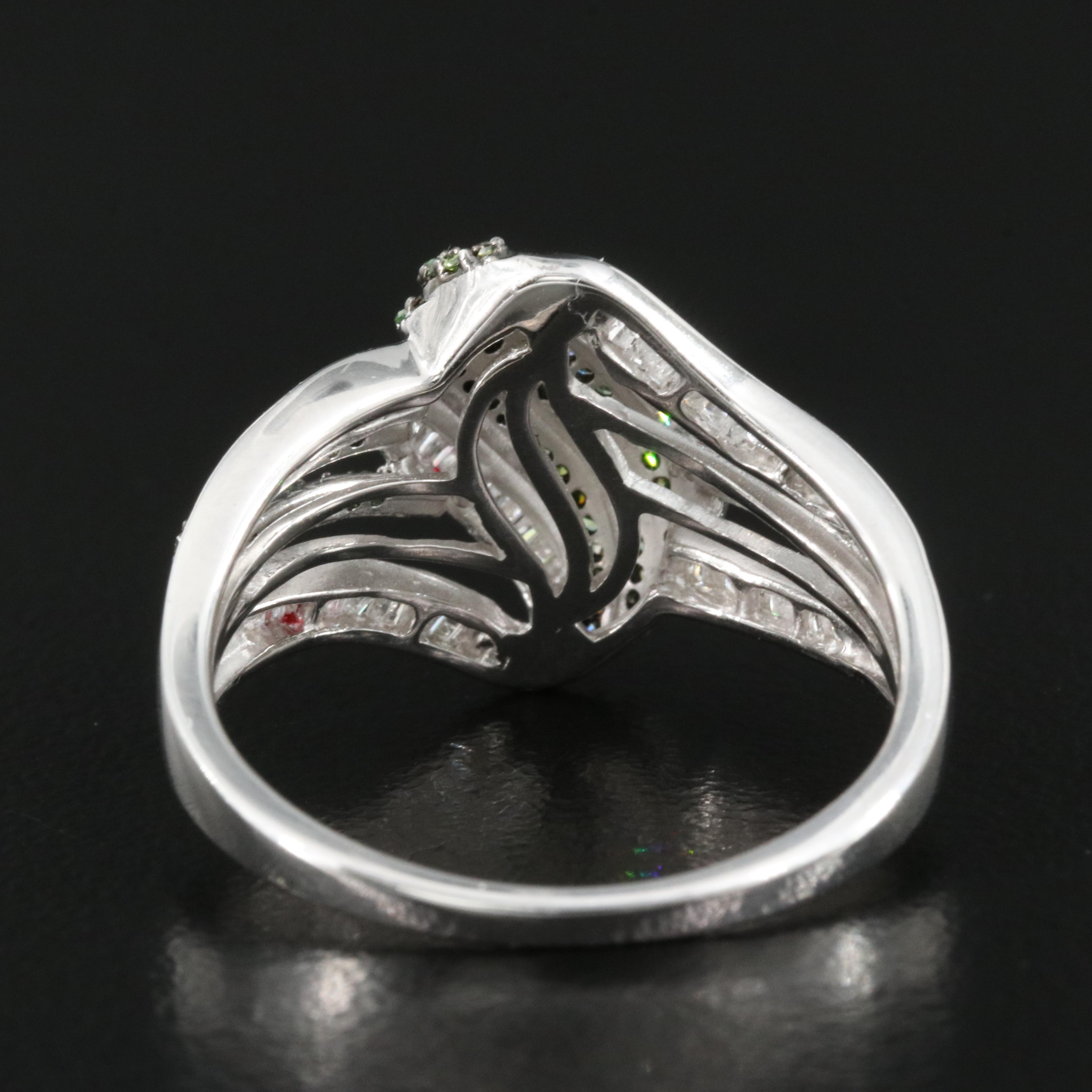 Sterling Diamond Crossover Ring