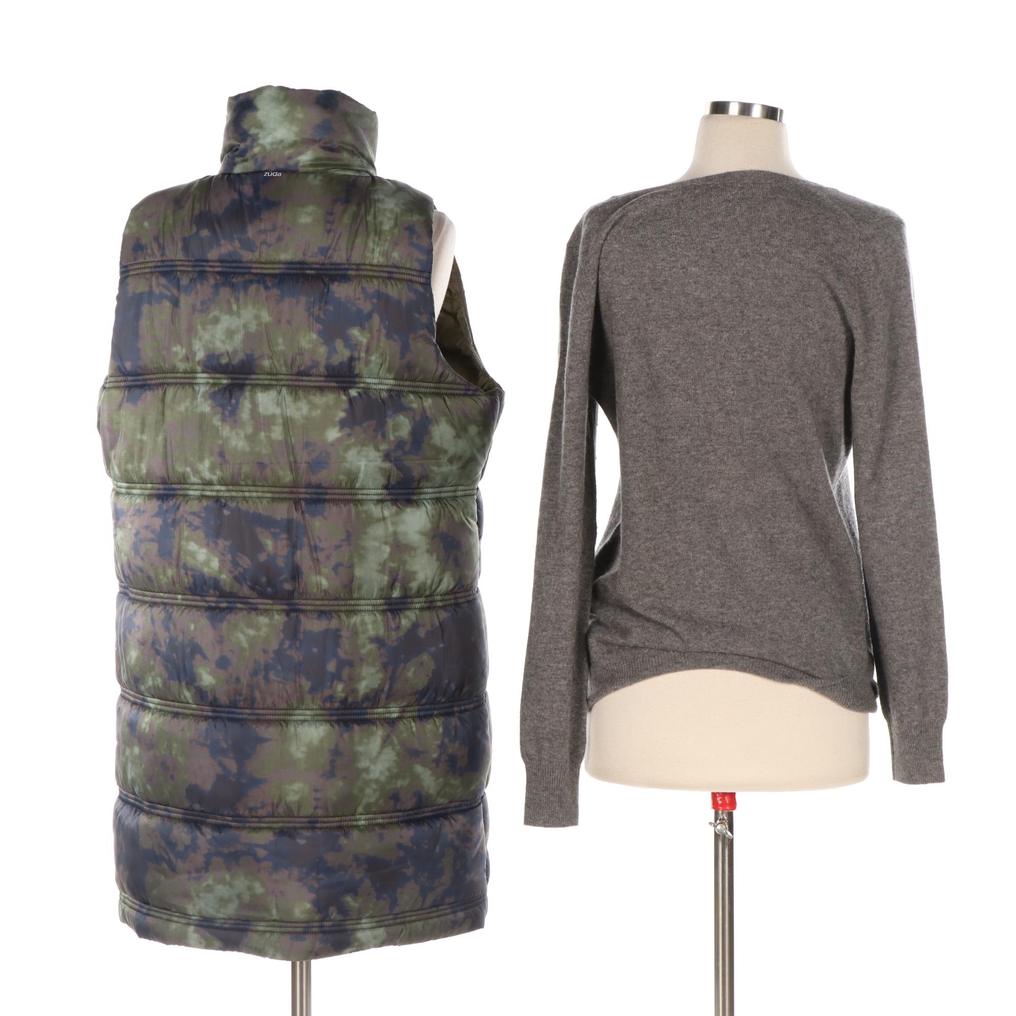 Massimo Dutti Cashmere Sweater and Zūda Down-Filled Vest