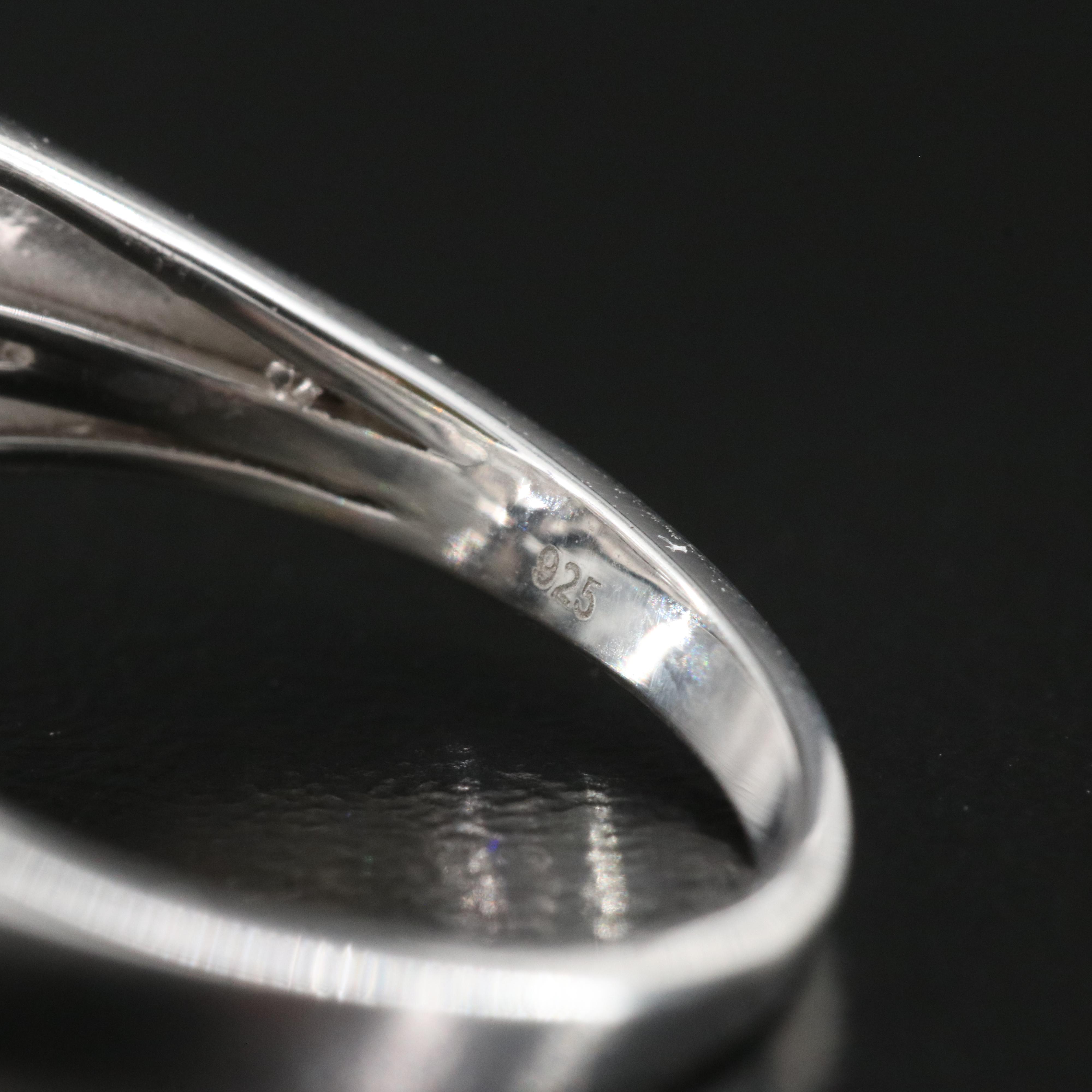 Sterling Diamond Crossover Ring