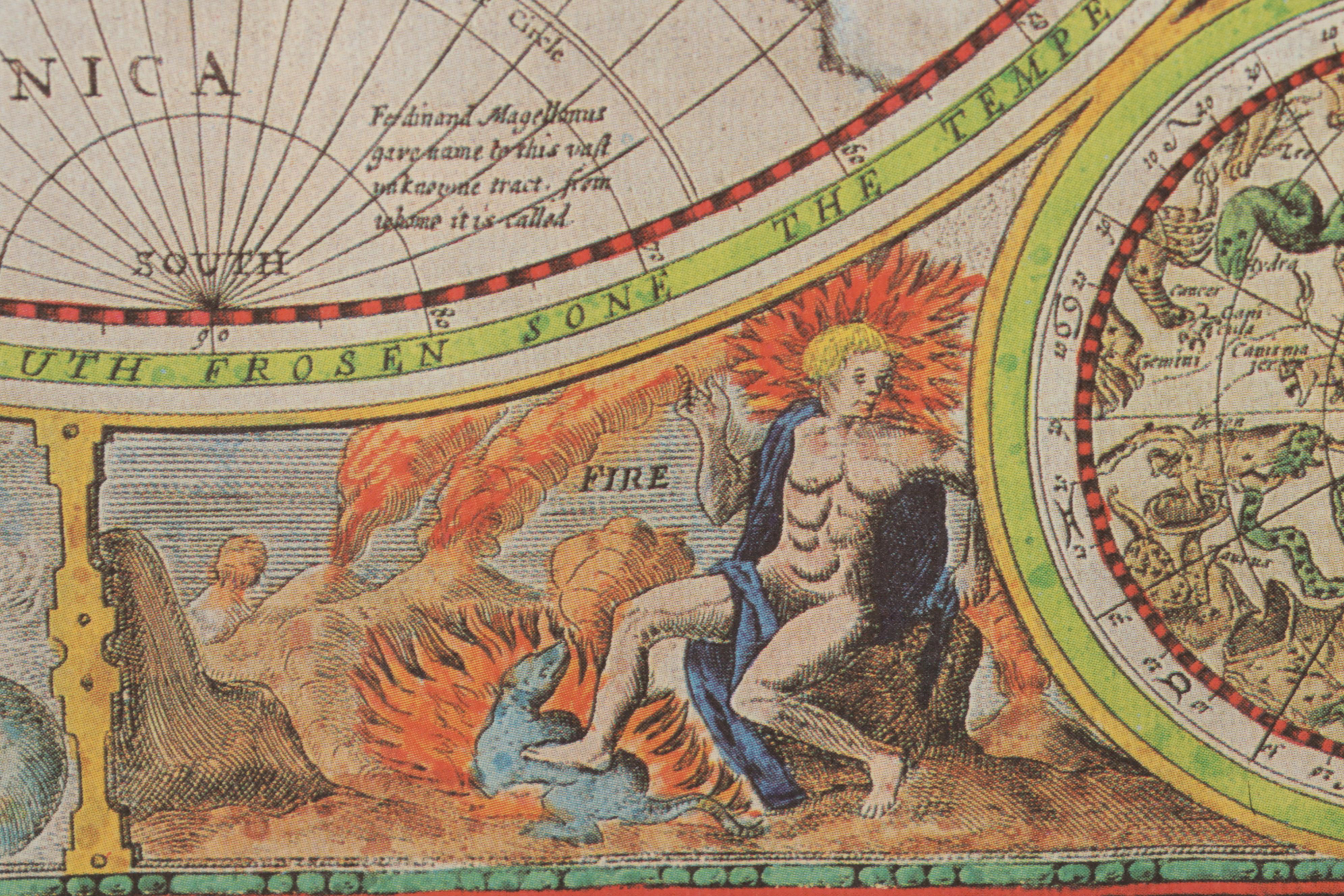 Offset Lithograph Map After John Speed "A New and Accurat Map of the World"