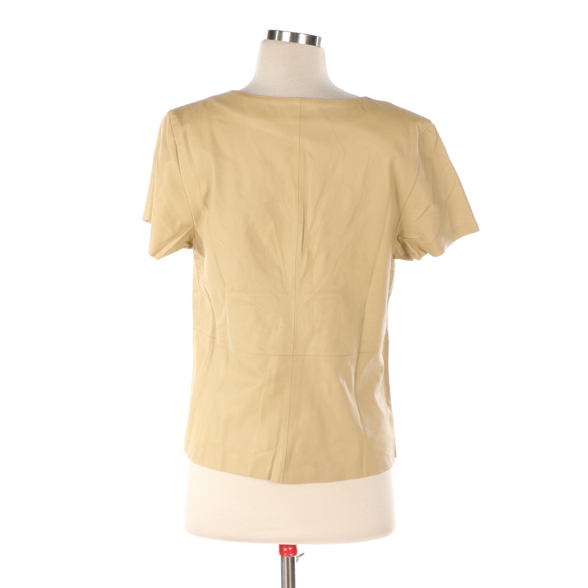 AS by DF Vanguard Leather V-Neck Top, NWT