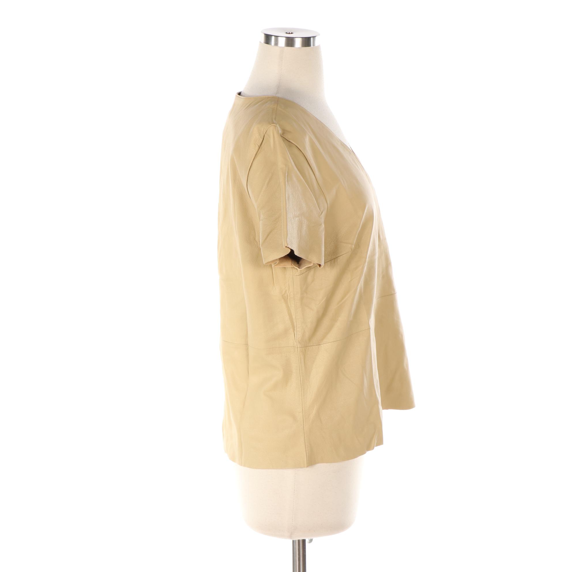 AS by DF Vanguard Leather V-Neck Top, NWT