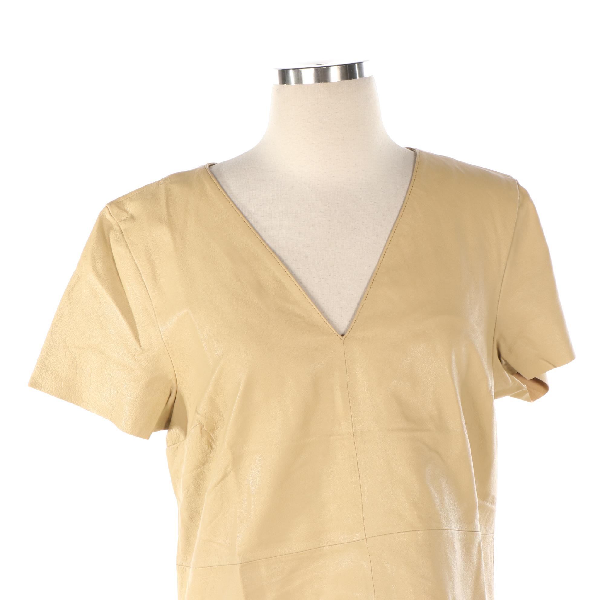 AS by DF Vanguard Leather V-Neck Top, NWT