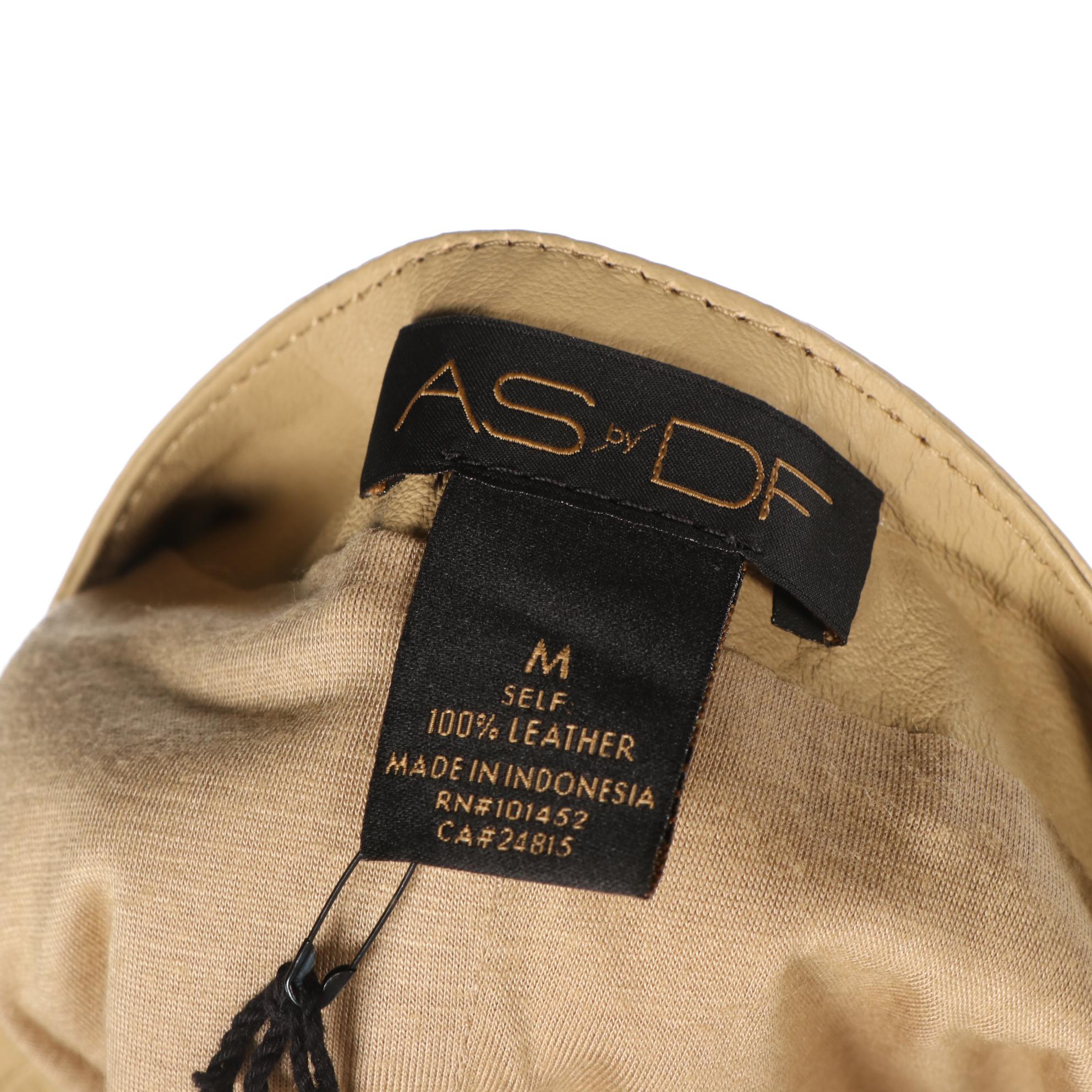 AS by DF Vanguard Leather V-Neck Top, NWT