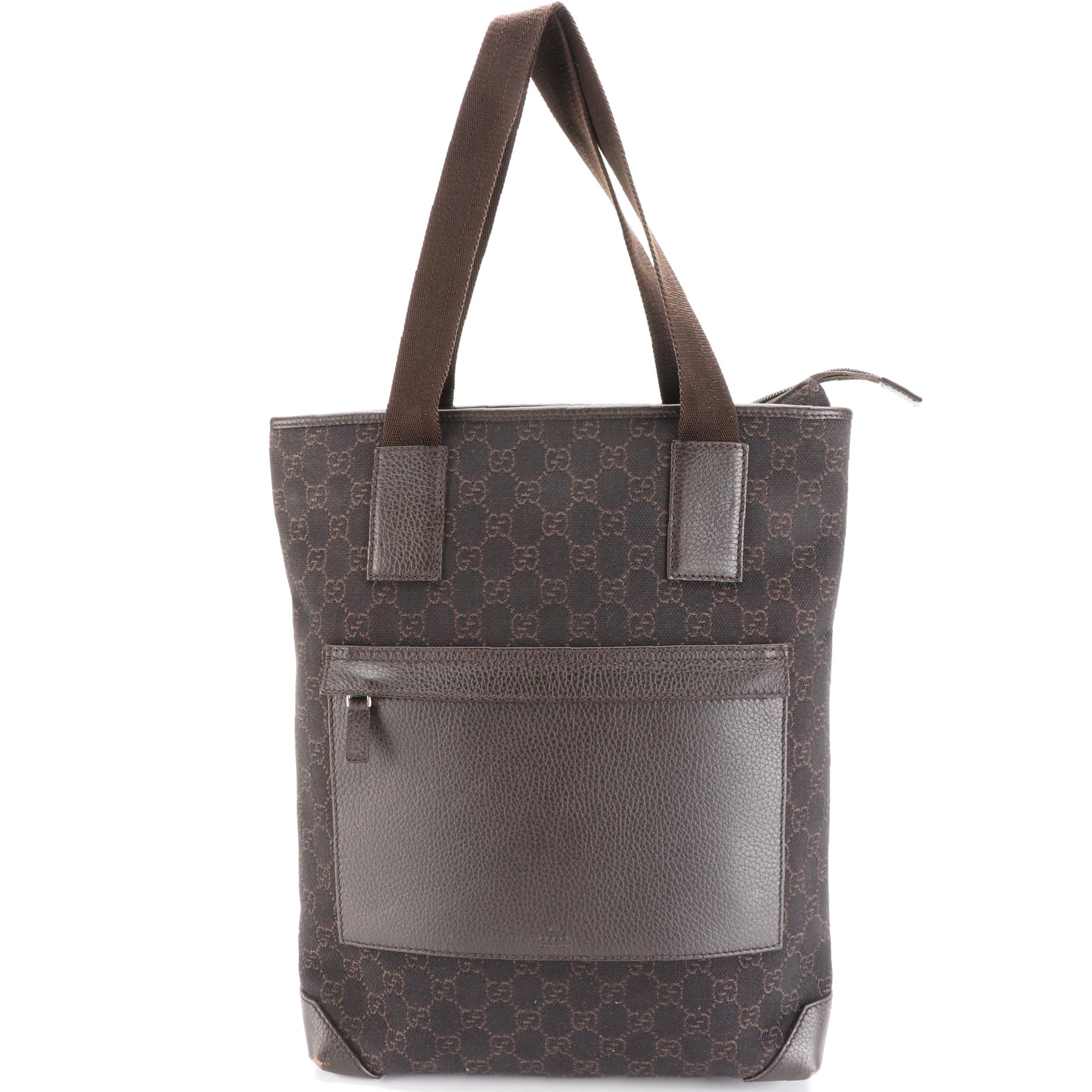 Gucci Tote Bag in GG Denim and Leather Trim