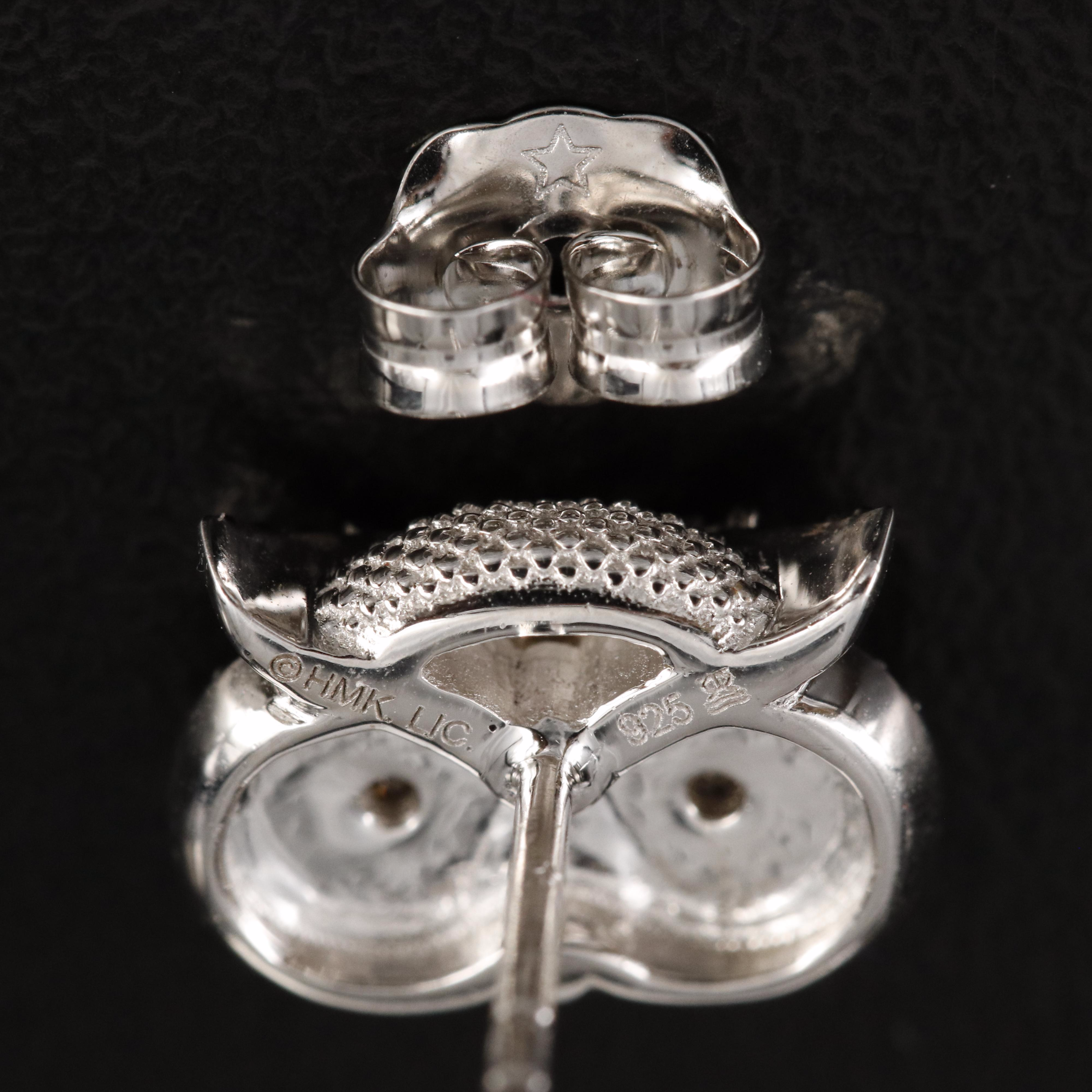 Hallmark Sterling Diamond Owl Stud Earrings