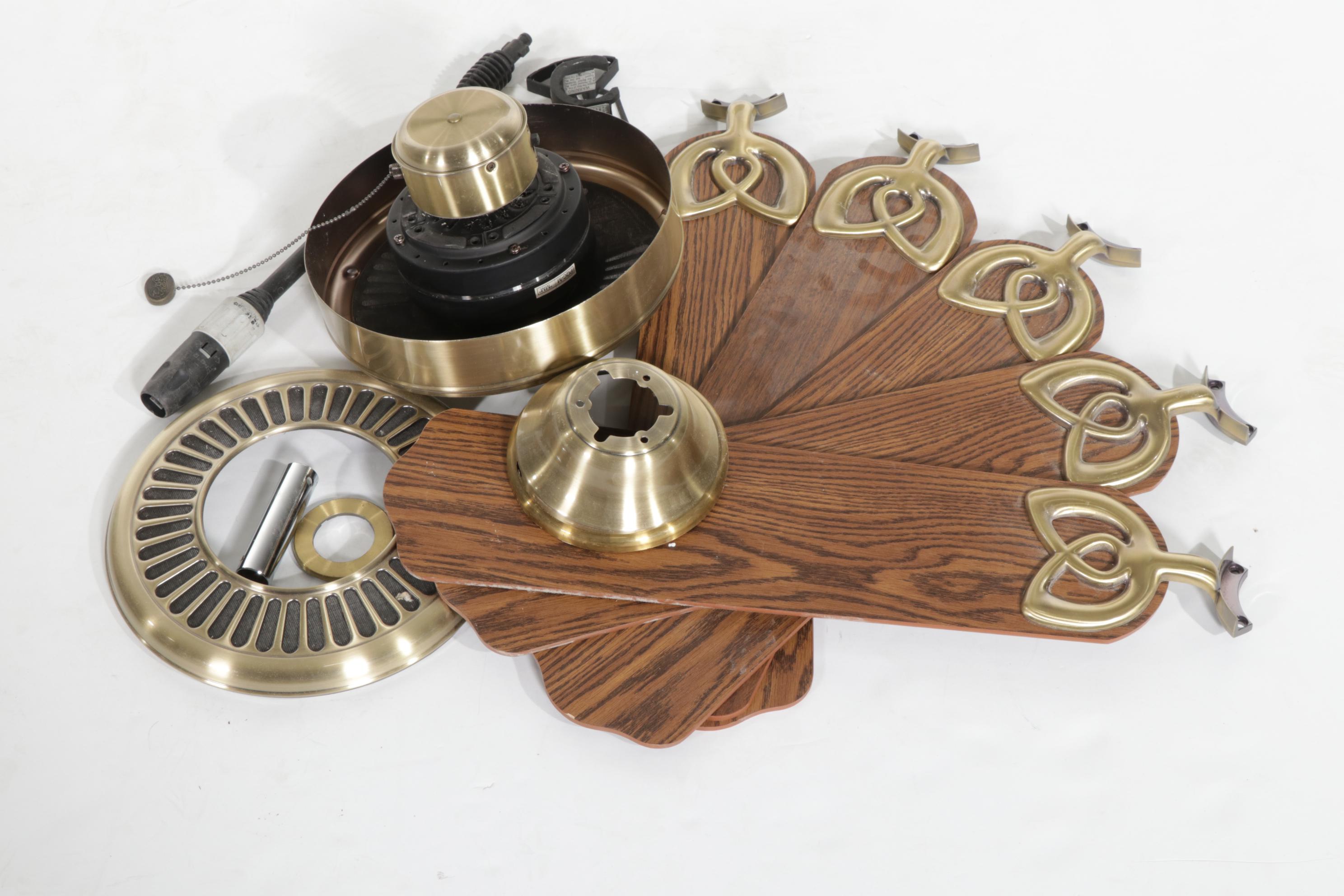 Hampton Bay Brushed Brass and Walnut Finish Ceiling Fan