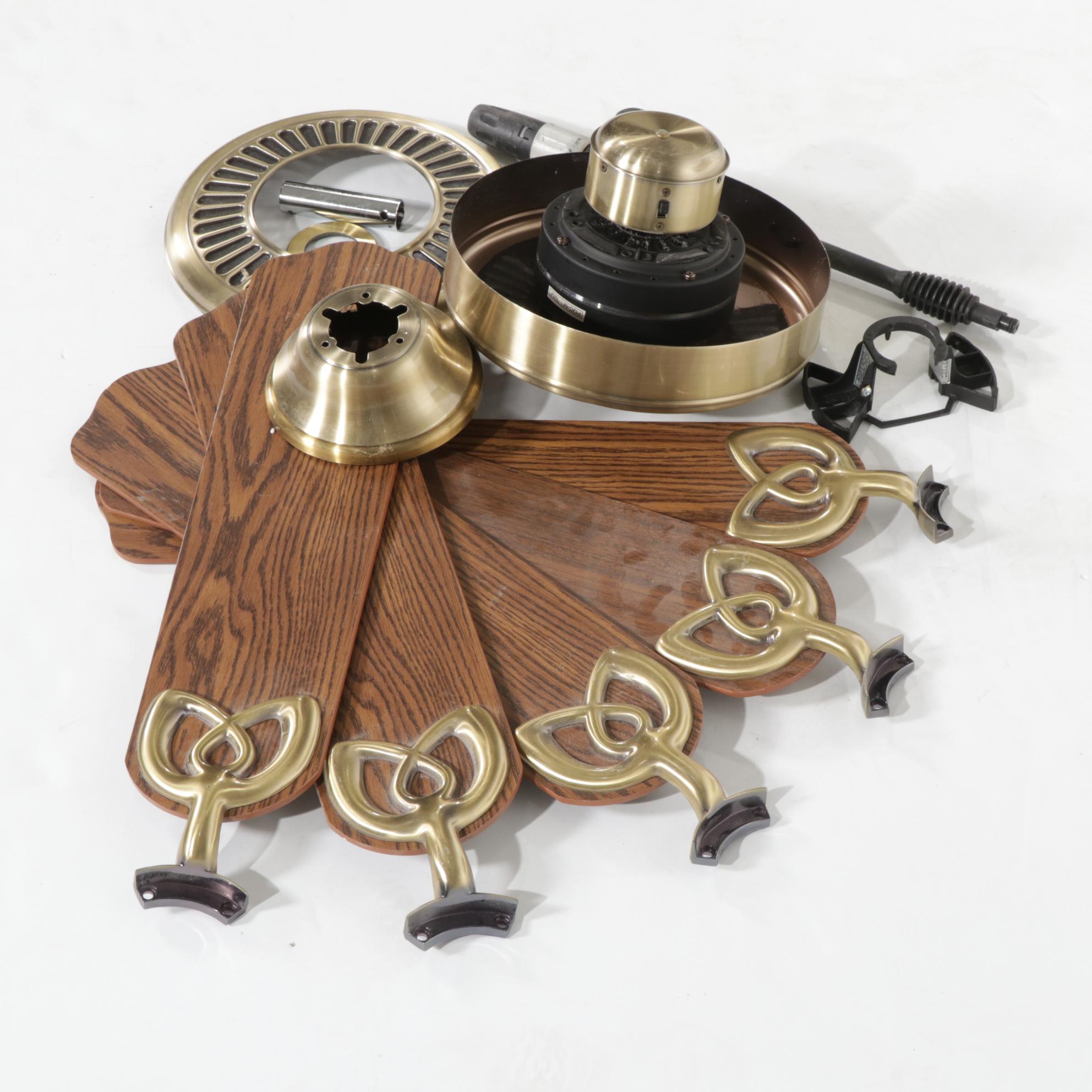 Hampton Bay Brushed Brass and Walnut Finish Ceiling Fan