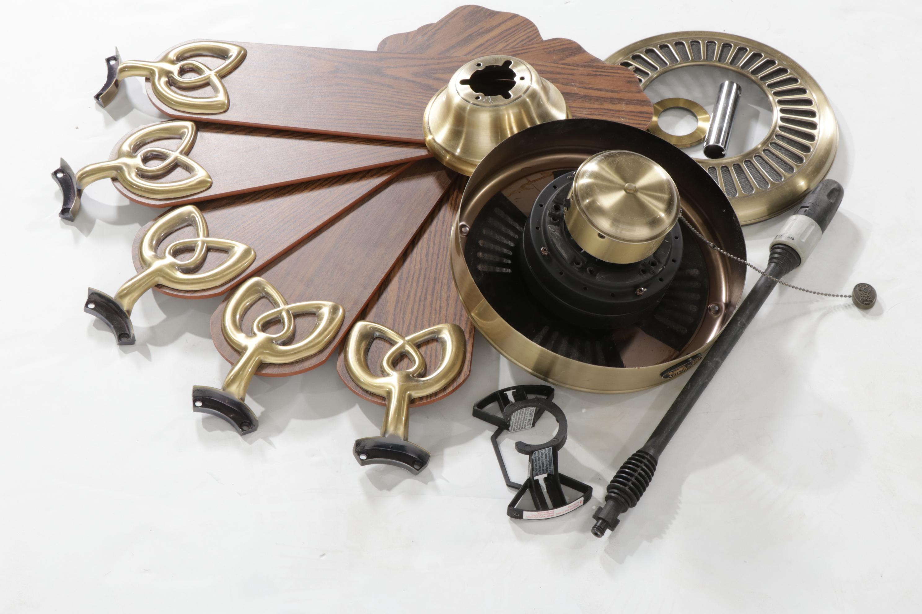 Hampton Bay Brushed Brass and Walnut Finish Ceiling Fan