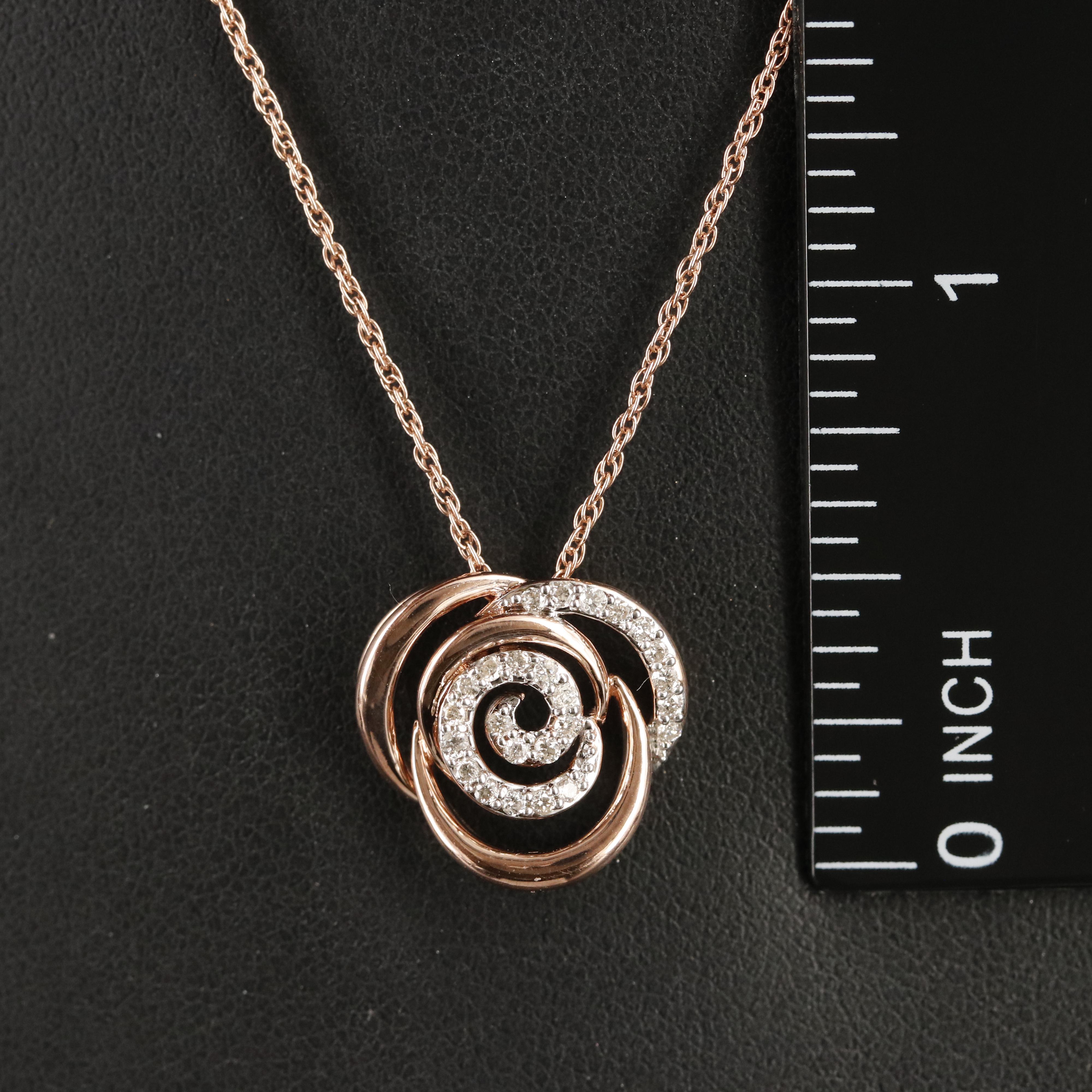 Sterling Diamond Spiral Pendant Necklace