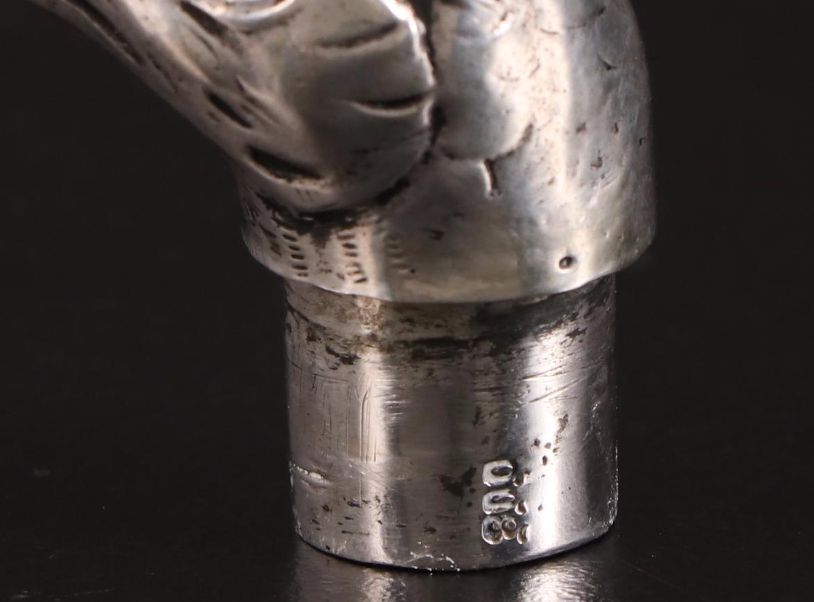 Pair of German 800 Silver Figural Pheasants, Early 20th Century