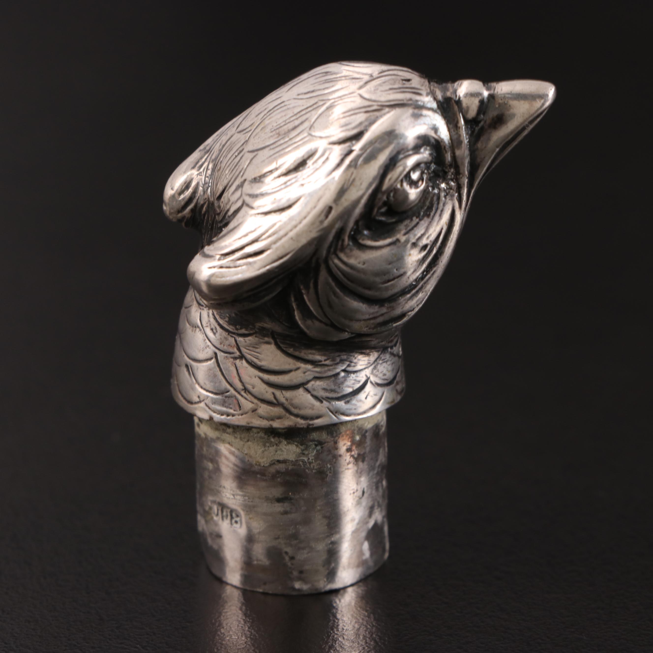 Pair of German 800 Silver Figural Pheasants, Early 20th Century