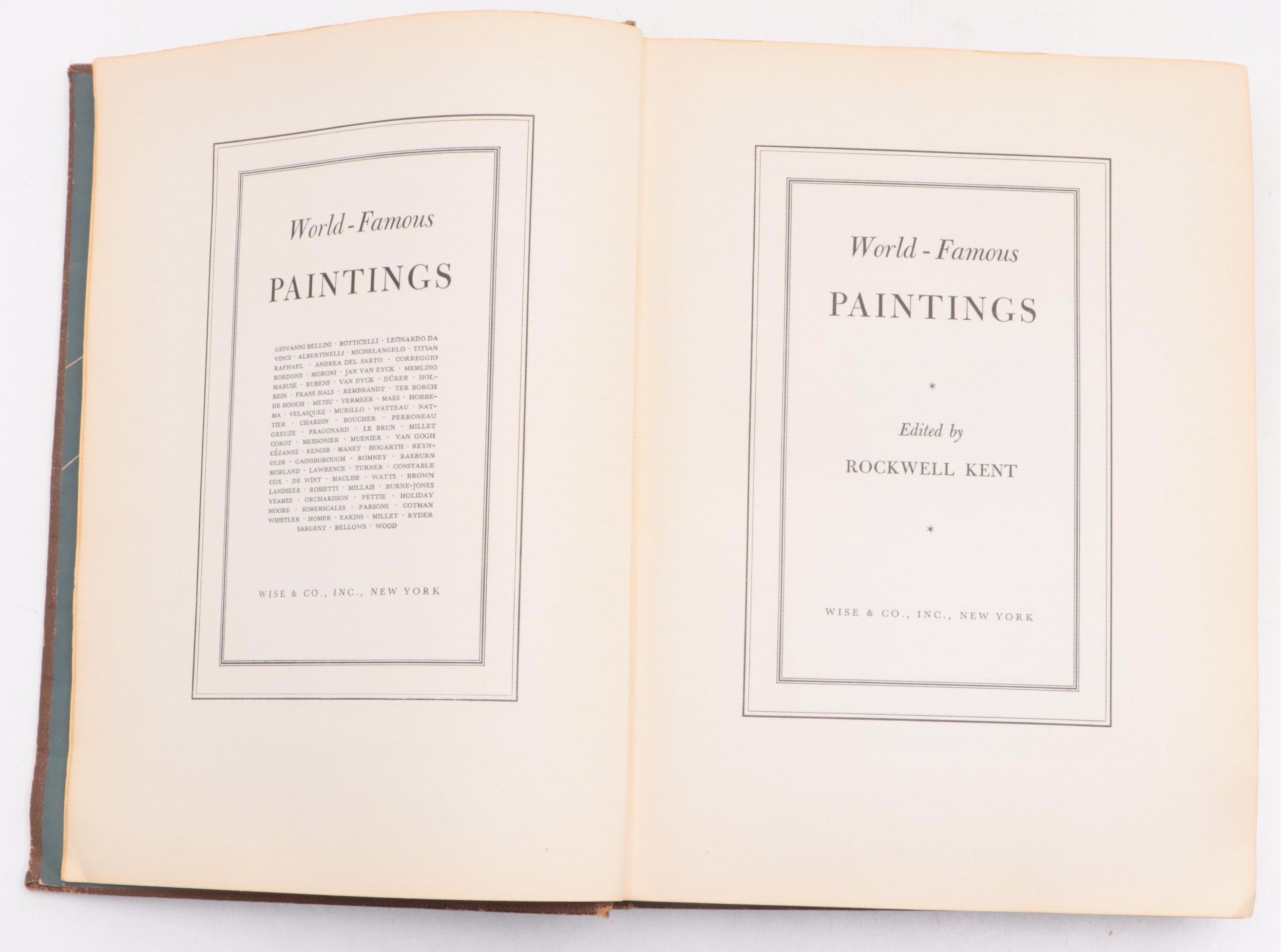 "World-Famous Paintings" Edited by Rockwell Kent and More Art Books