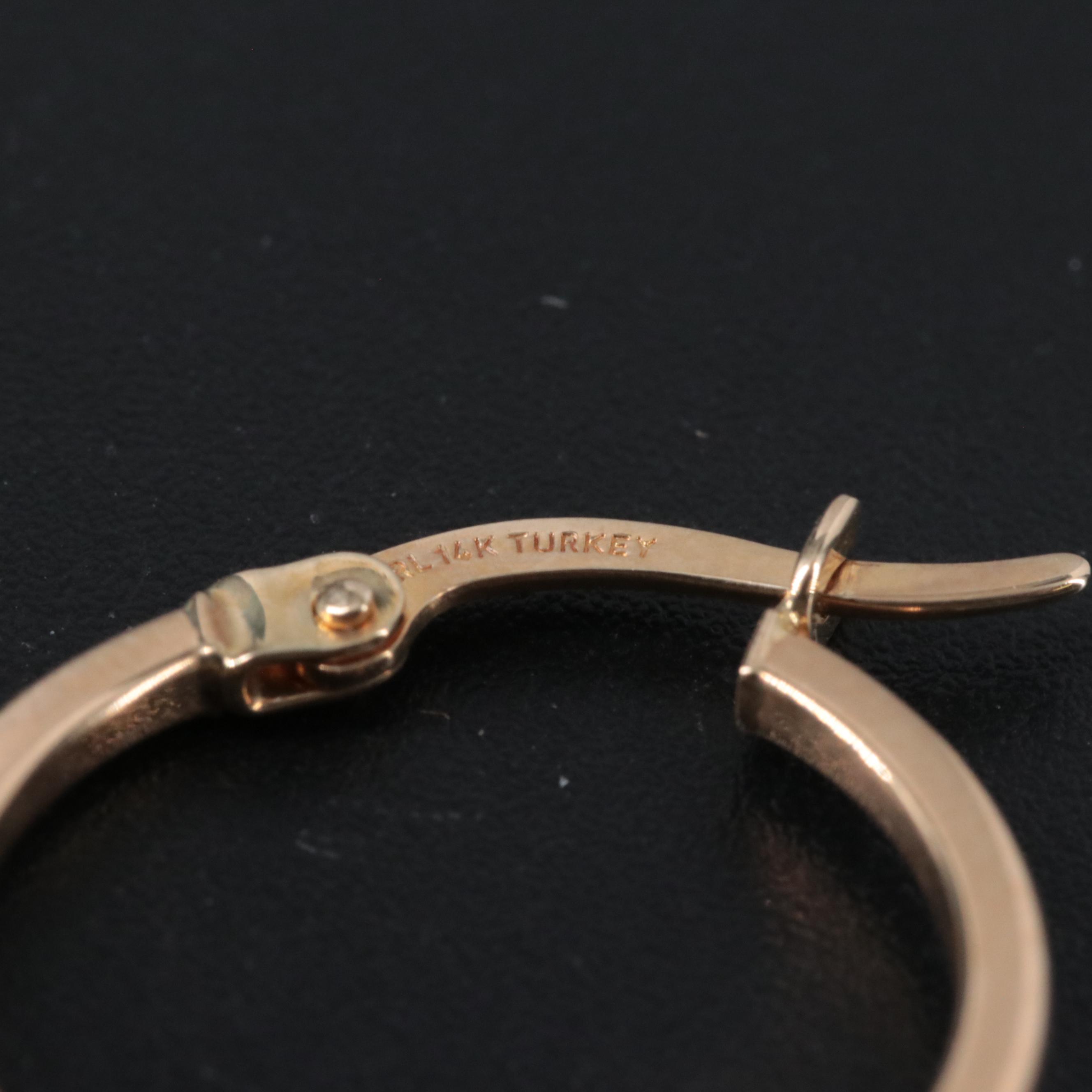 14K Star Charm Hoop Earrings