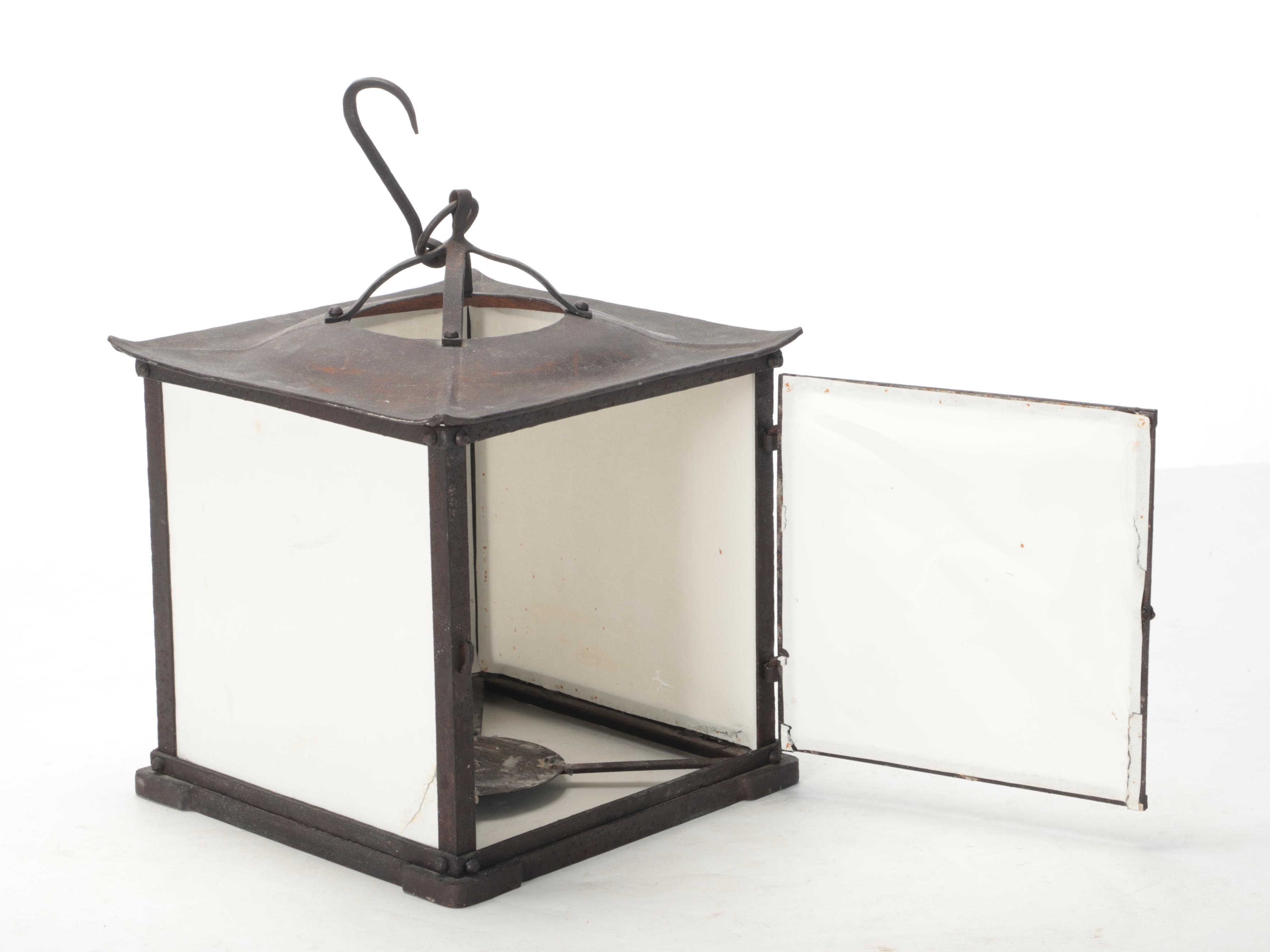 Japanese Wrought Iron Hanging and Table Lanterns, Mid to Late 20th Century