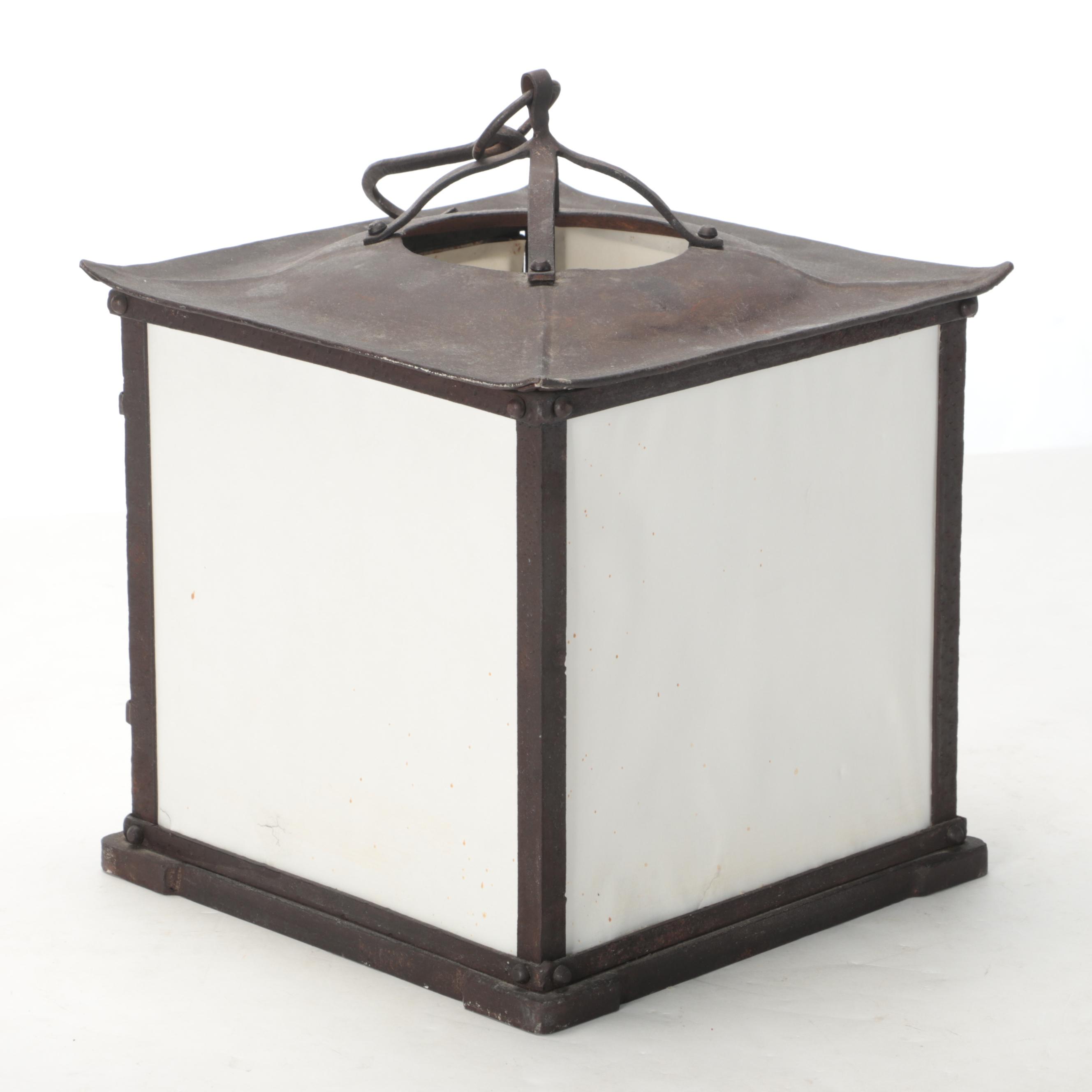 Japanese Wrought Iron Hanging and Table Lanterns, Mid to Late 20th Century