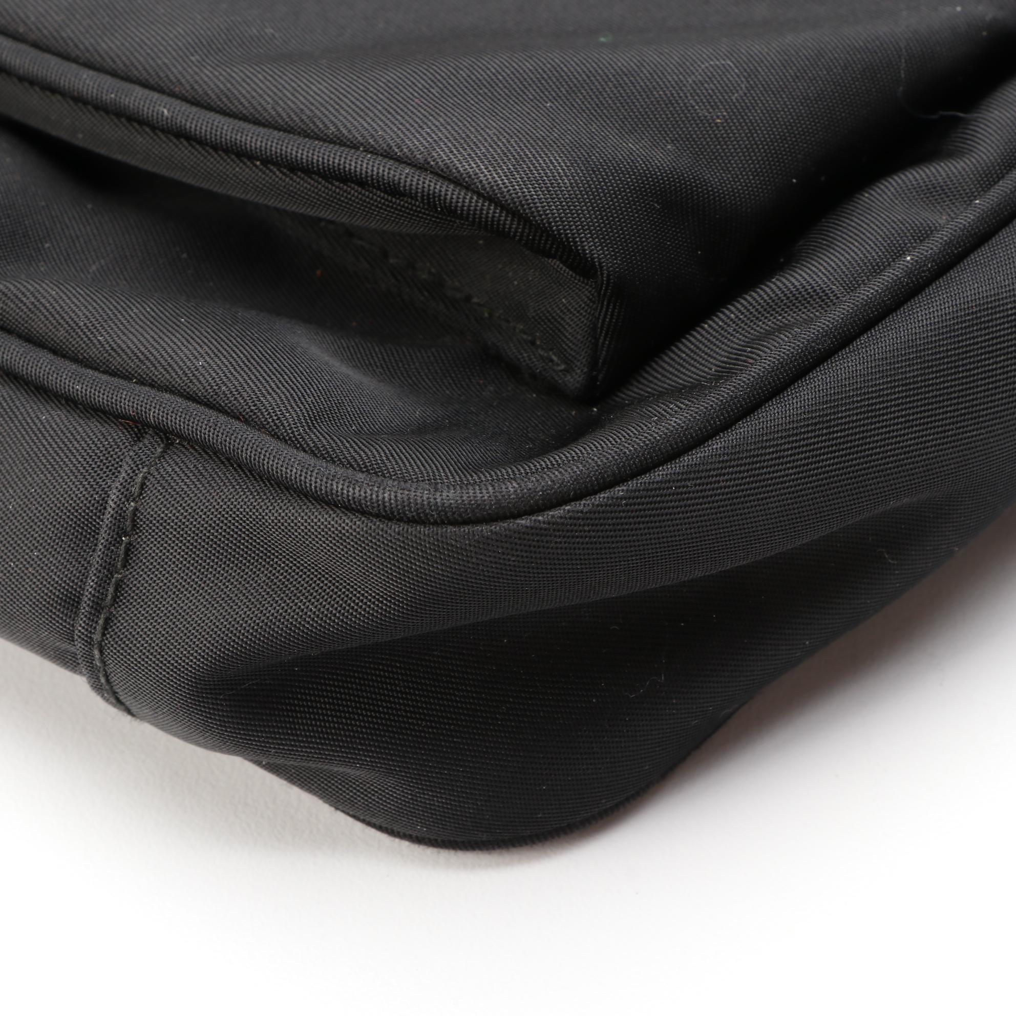 Prada Front Pocket Top Zip Crossbody Bag in Nylon and Saffiano Leather