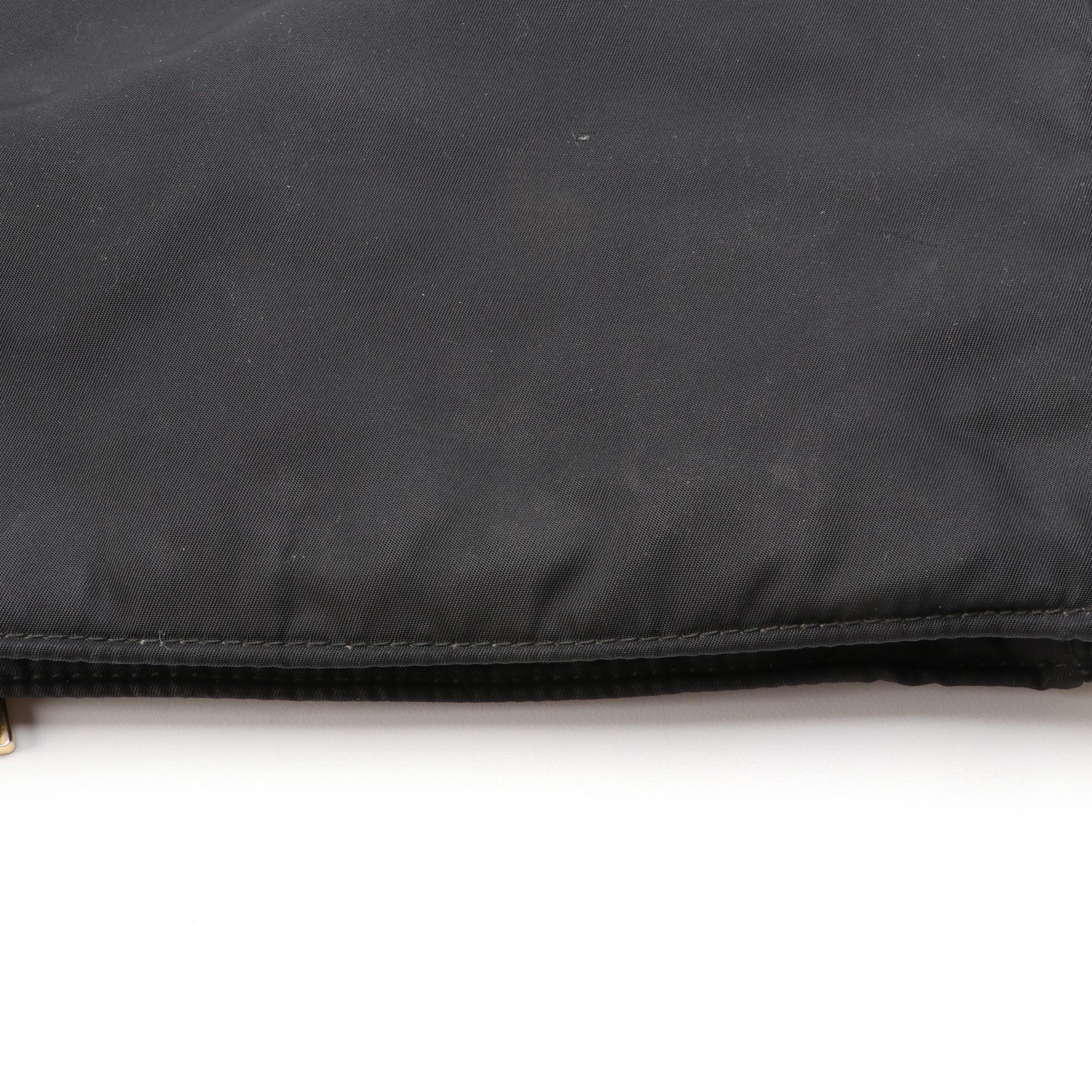 Prada Front Pocket Top Zip Crossbody Bag in Nylon and Saffiano Leather