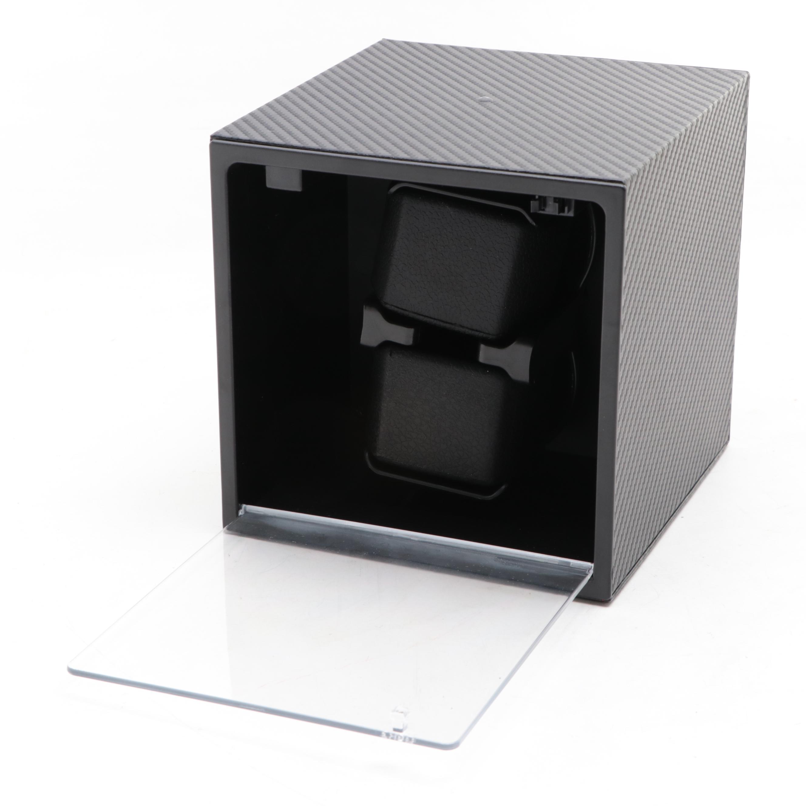 Black Imitation Carbon Fiber Finish Dual Watch Winder