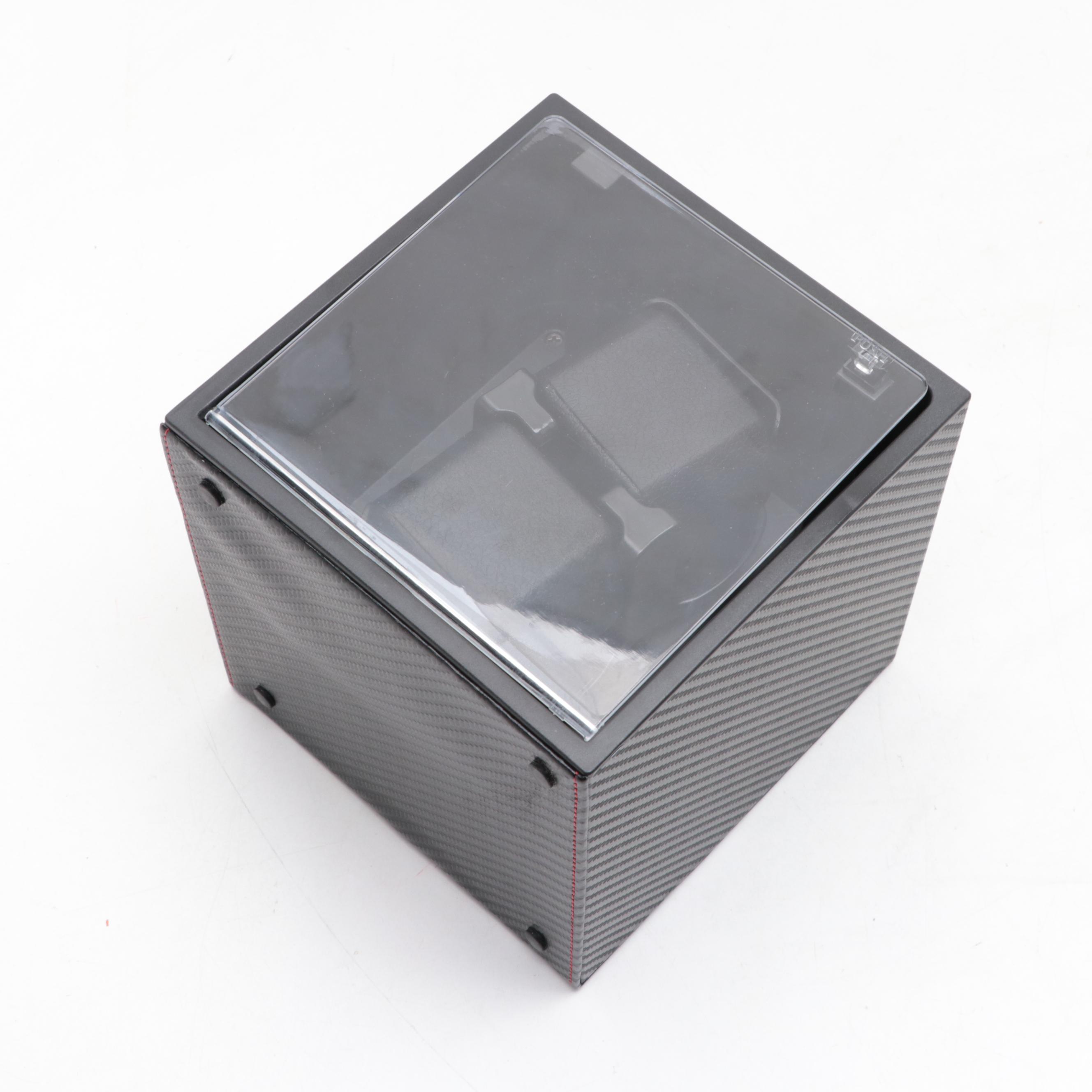 Black Imitation Carbon Fiber Finish Dual Watch Winder