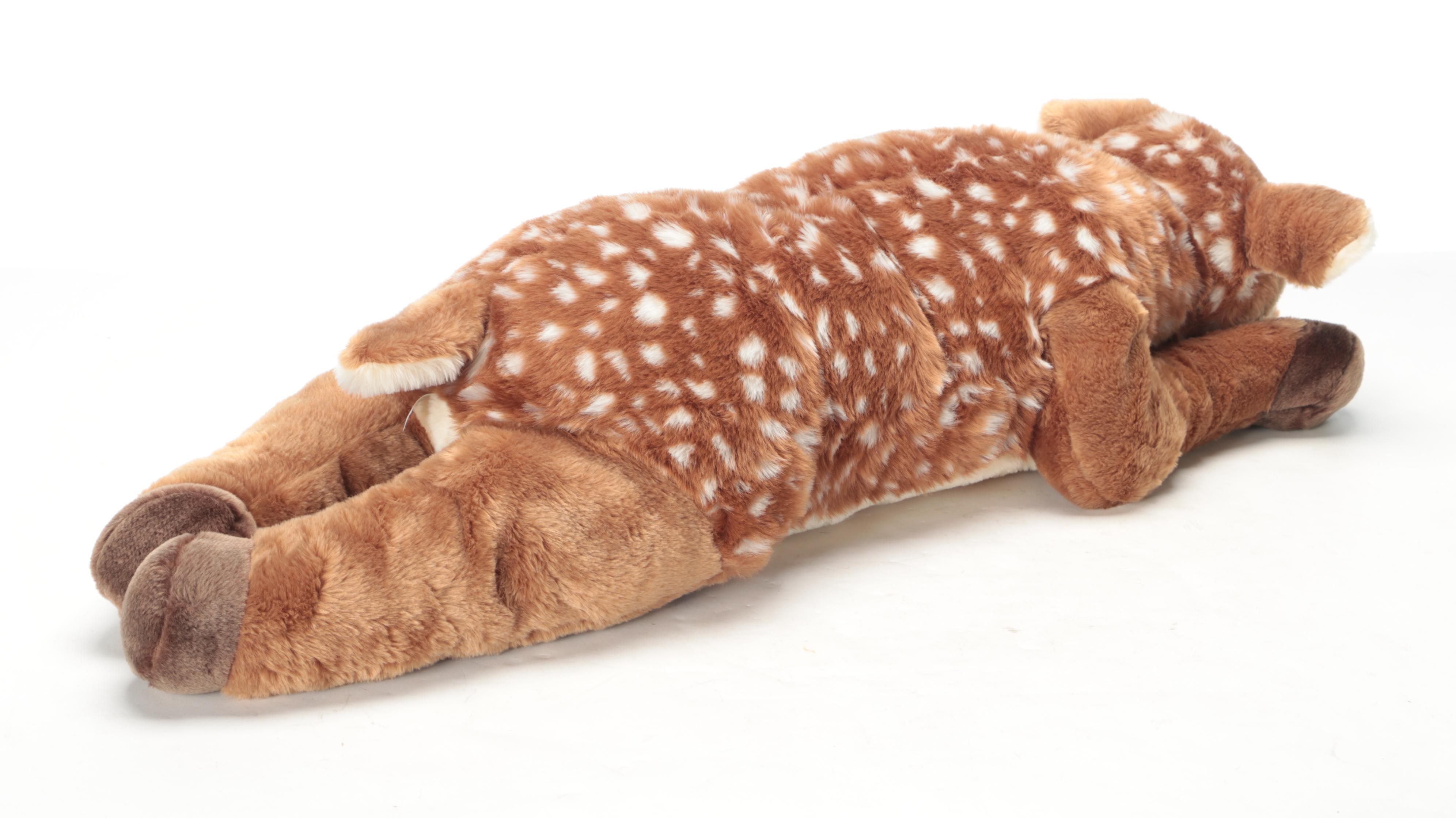 Plow and Hearth Plush Fawn with Magic Cabin Woodland Croquet and Bingo Set