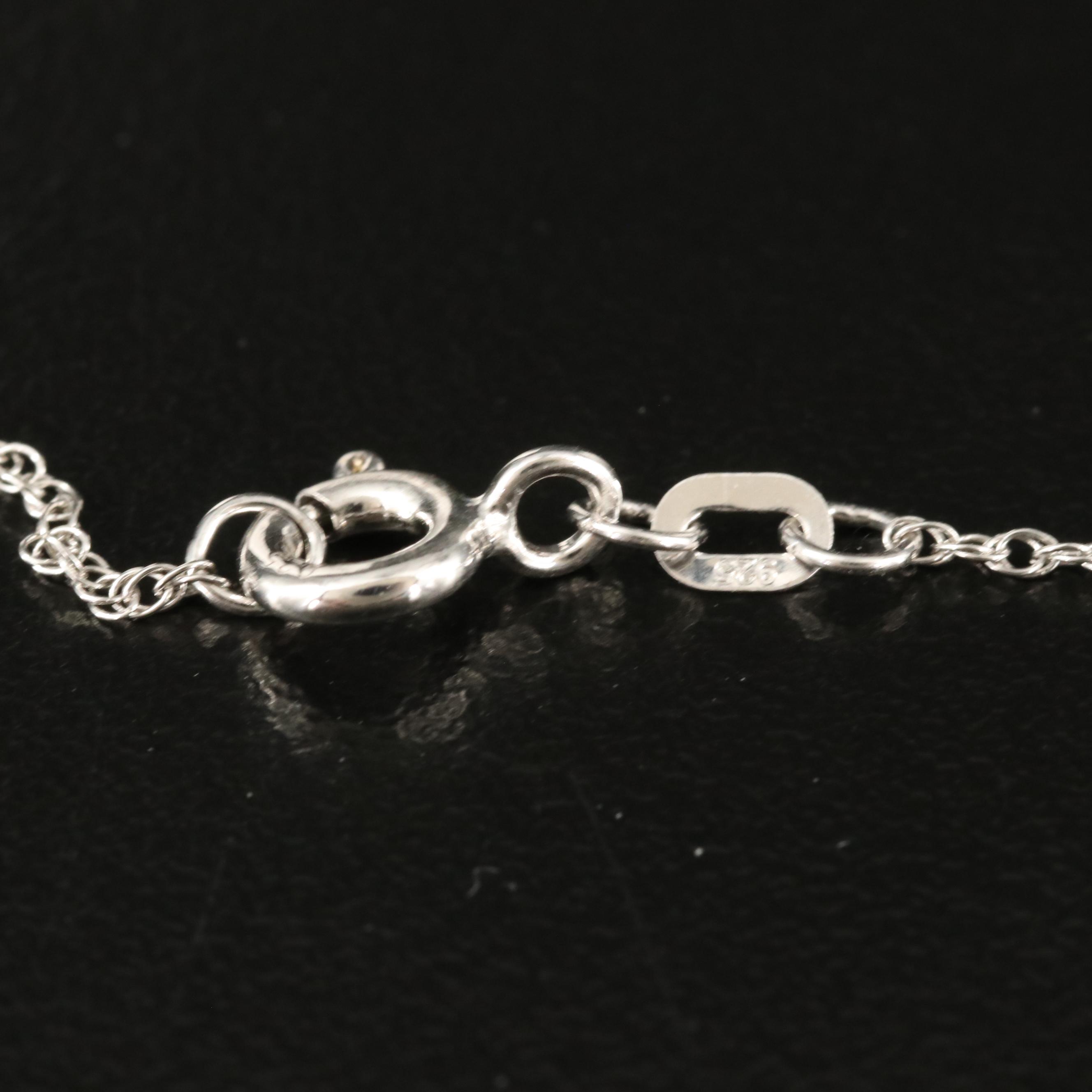 Sterling Diamond Apple Pendant Necklace