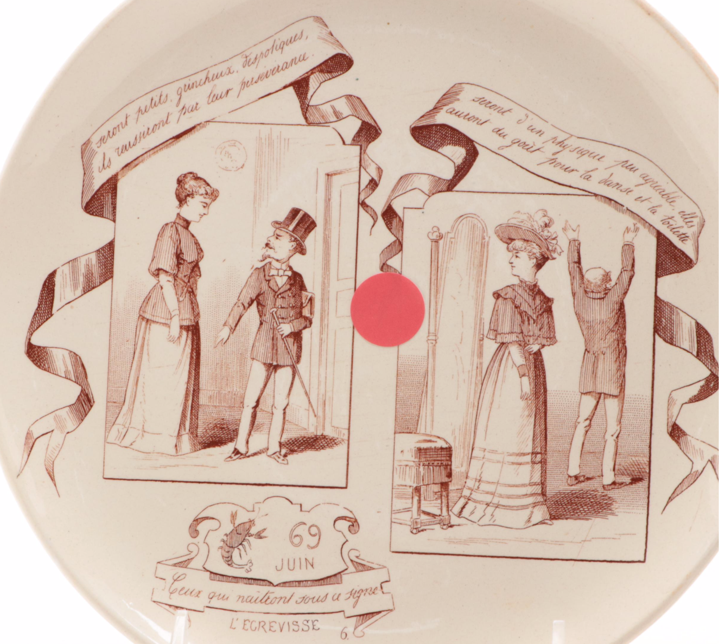Creil et Montereau "Horoscopes" Ironstone Cancer and Libra Collector Plates