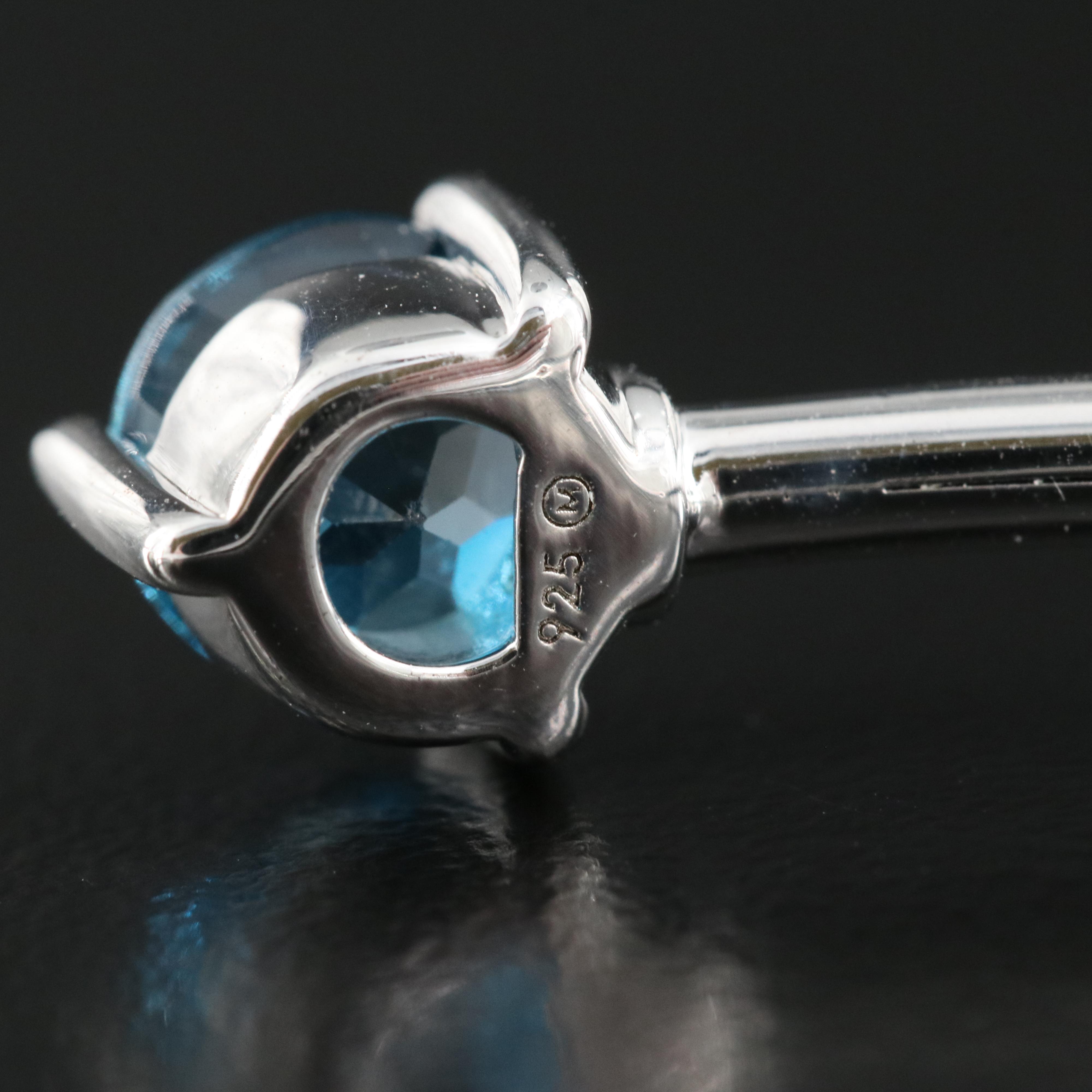 Sterling London Blue Topaz and Diamond Torque Bangle