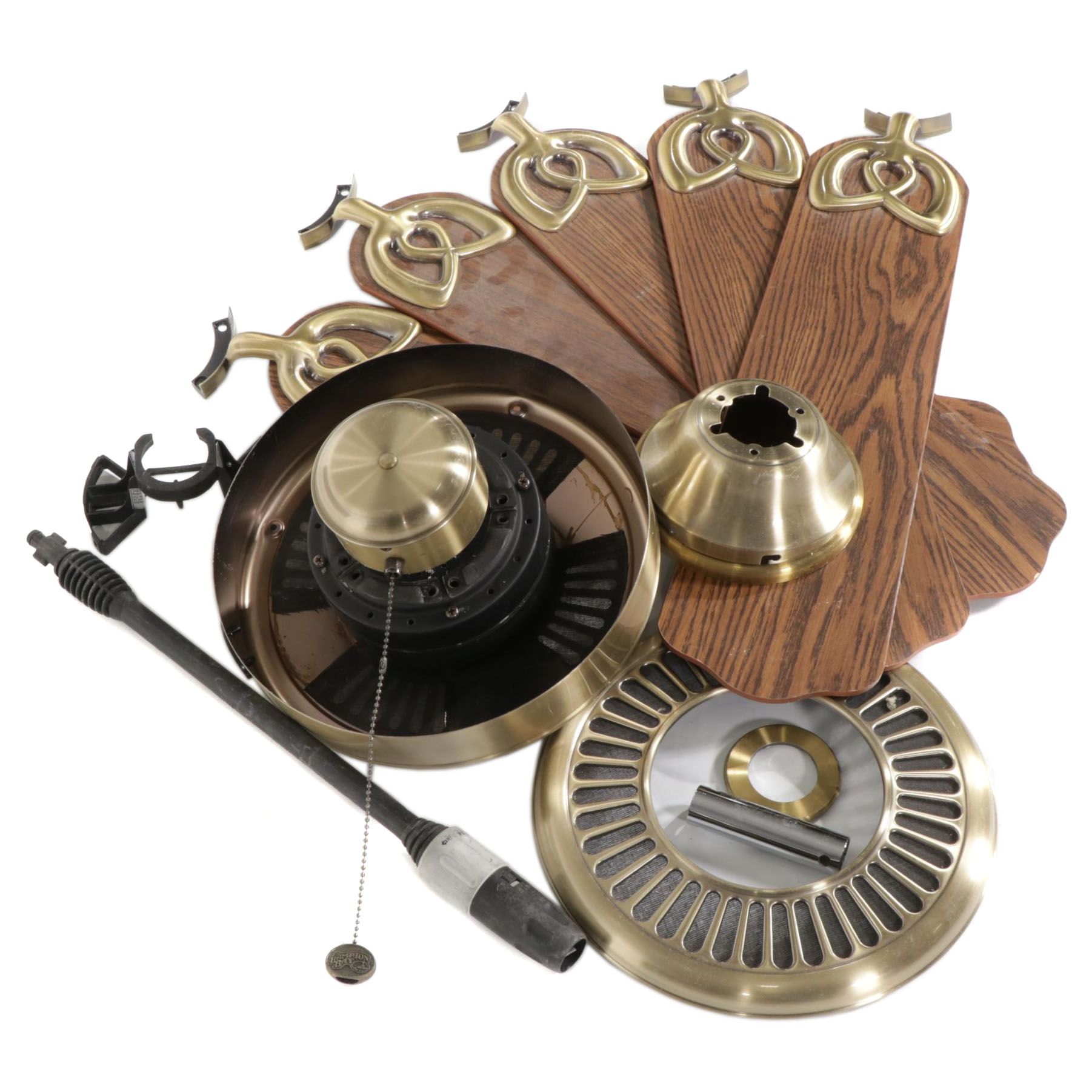 Hampton Bay Brushed Brass and Walnut Finish Ceiling Fan