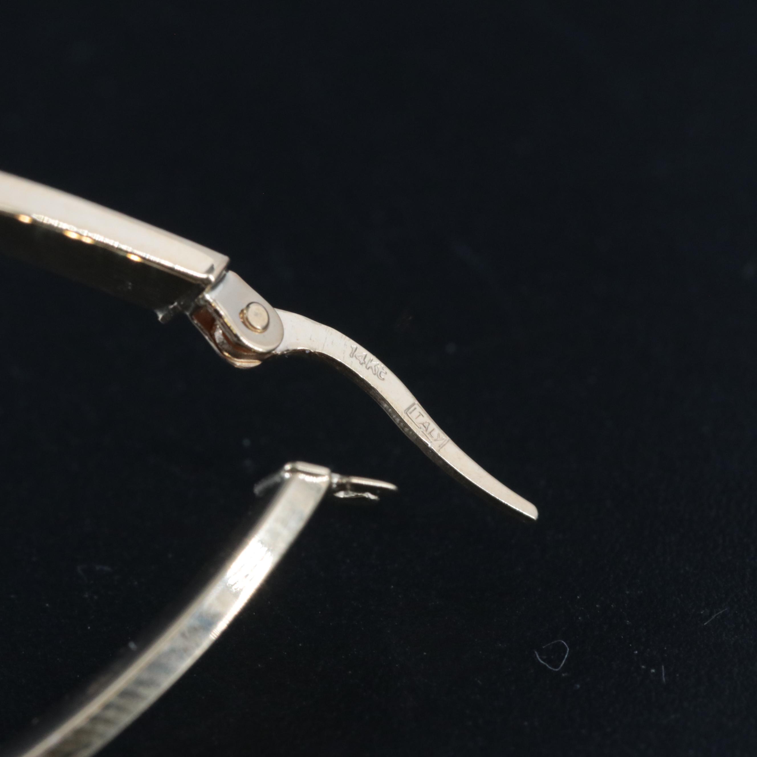 14K Elongated Hoop Earrings