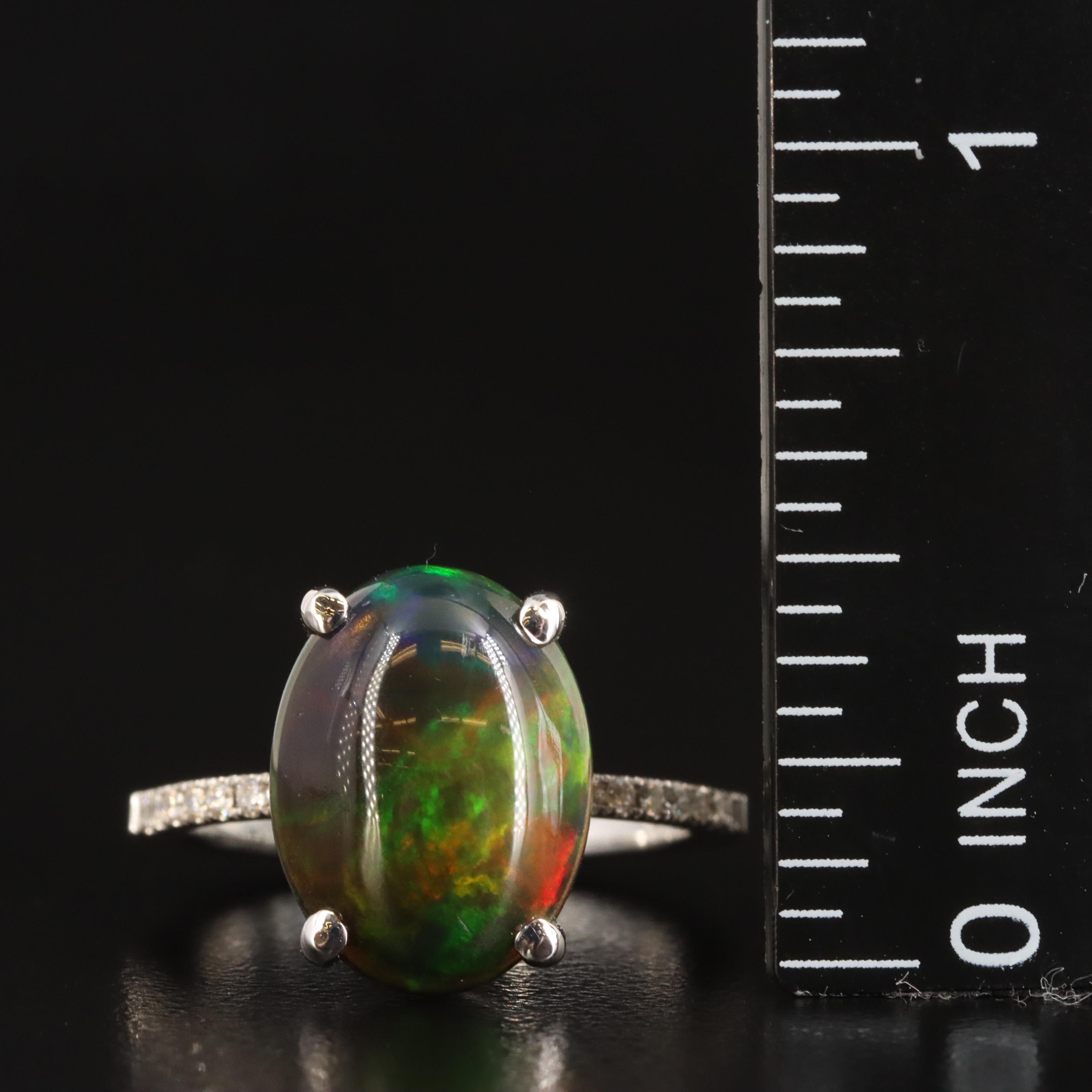 14K Opal and Diamond Ring