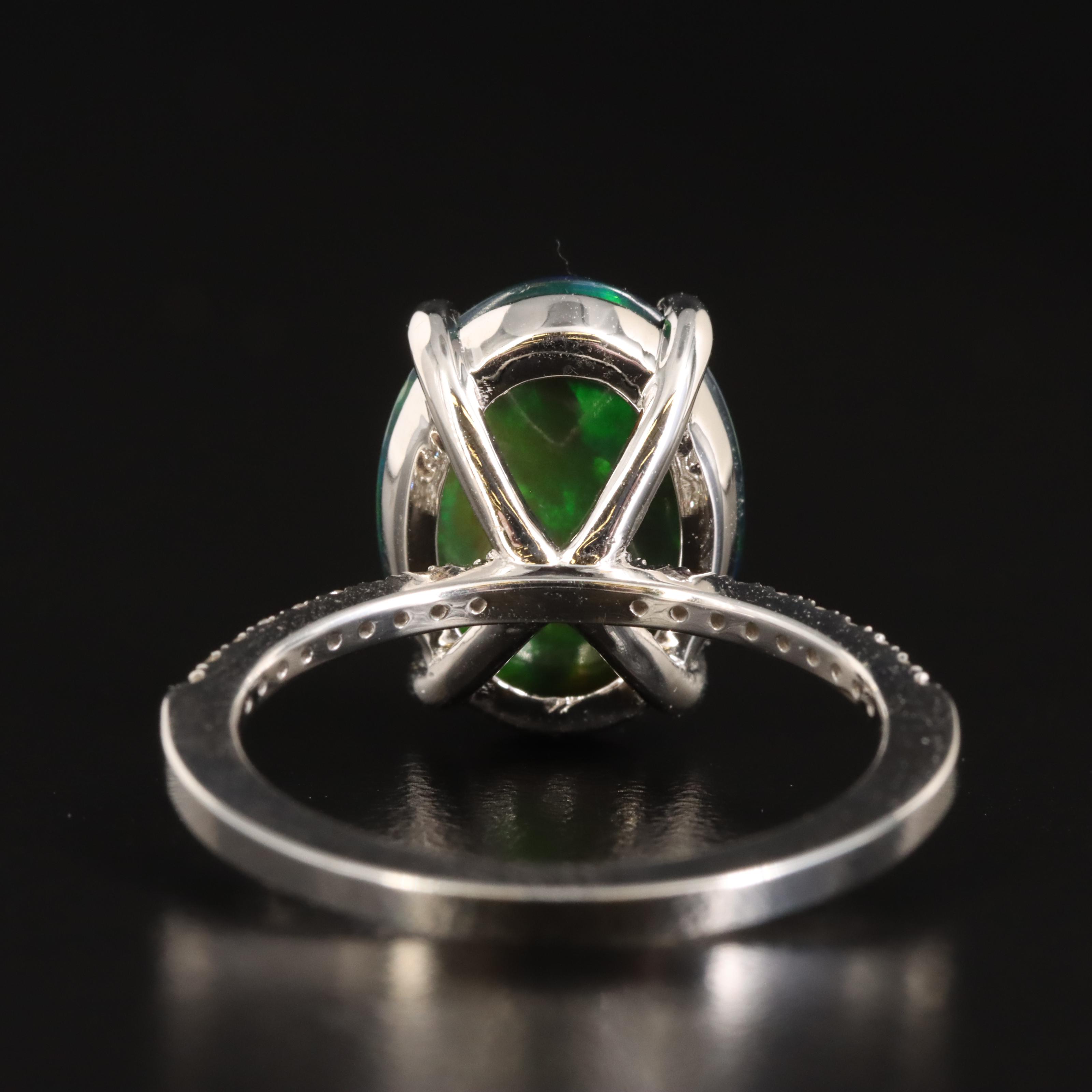 14K Opal and Diamond Ring