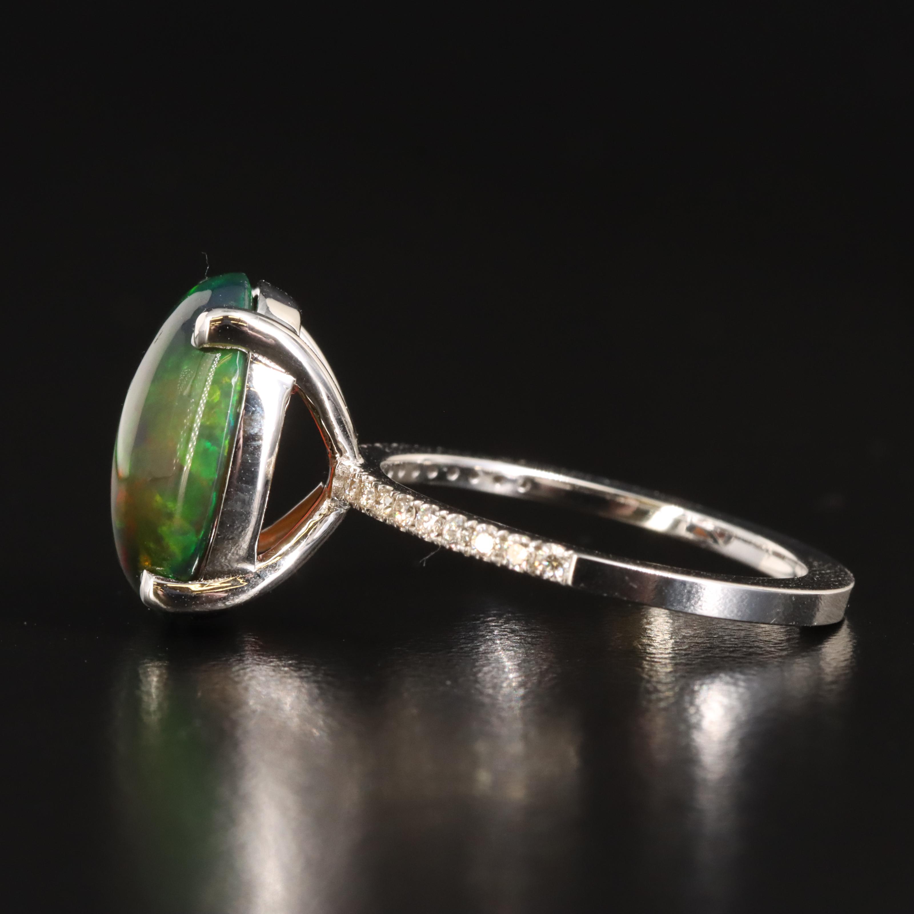 14K Opal and Diamond Ring