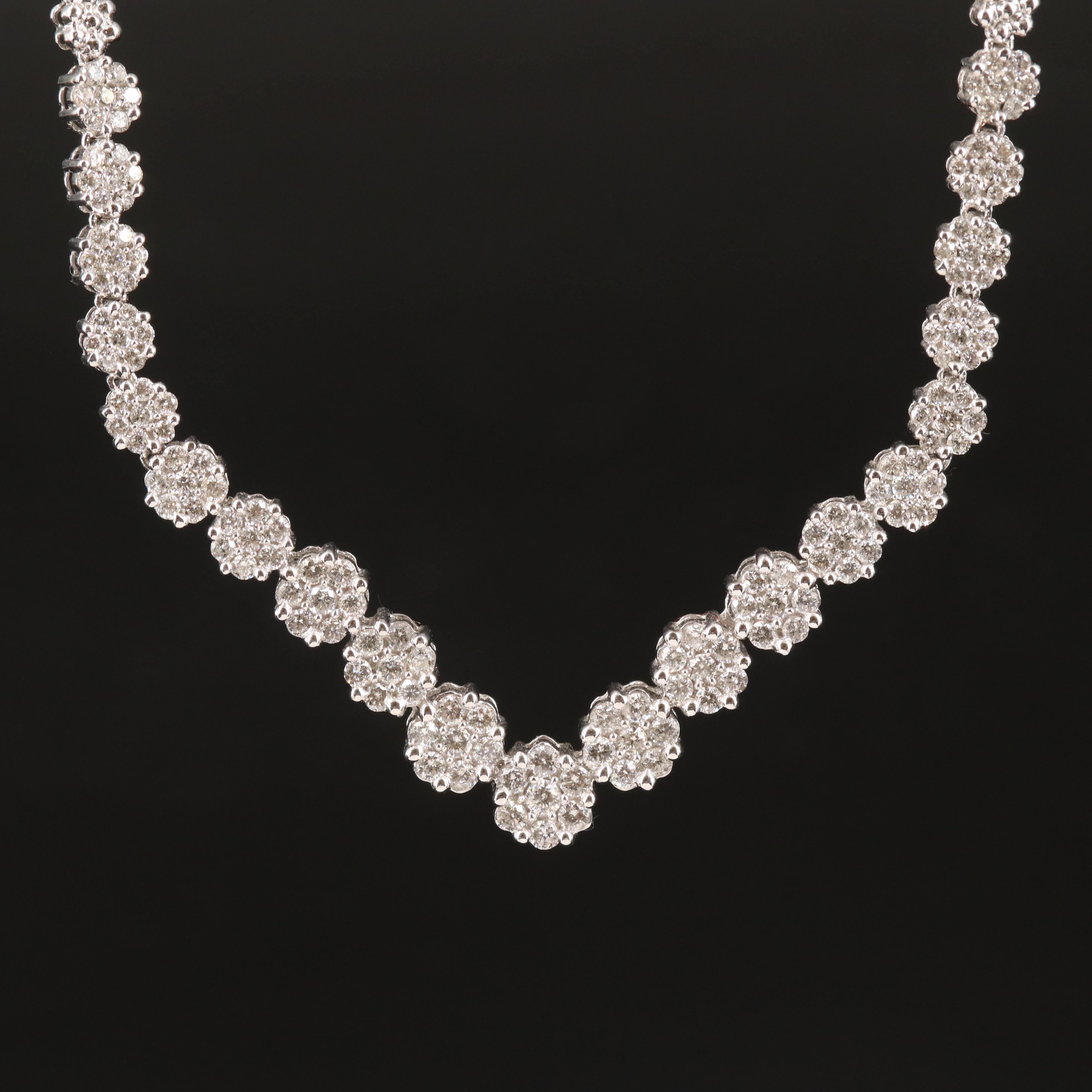 14K 3.02 CTW Diamond Chevron Necklace