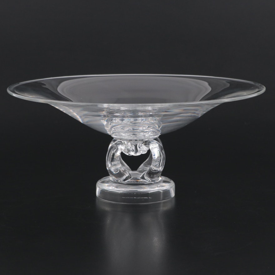 Steuben Art Glass Pedestal Bowl Designed by George Thompson, 1940