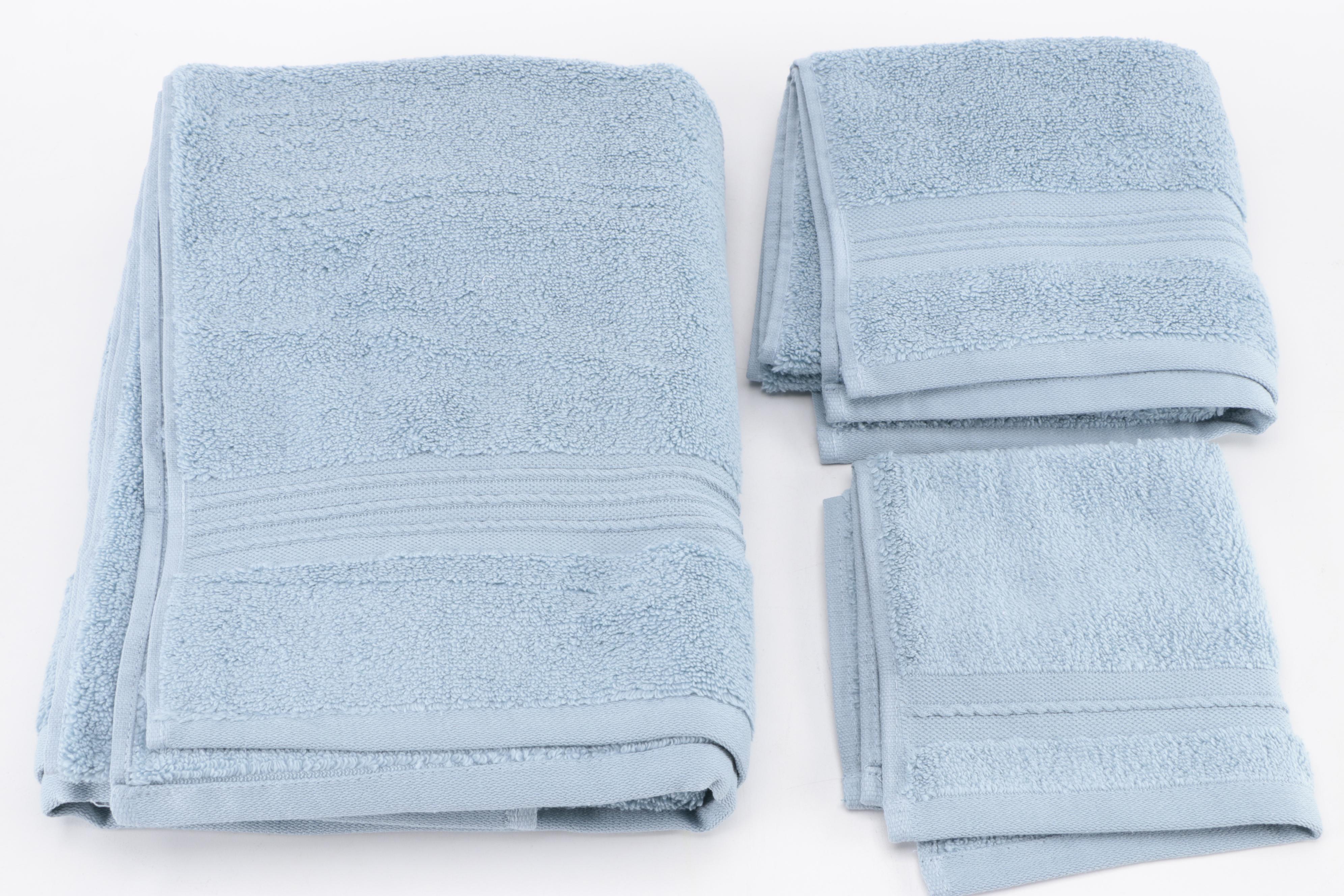 Threshold Signature Spa Bundle Towels in Aqua