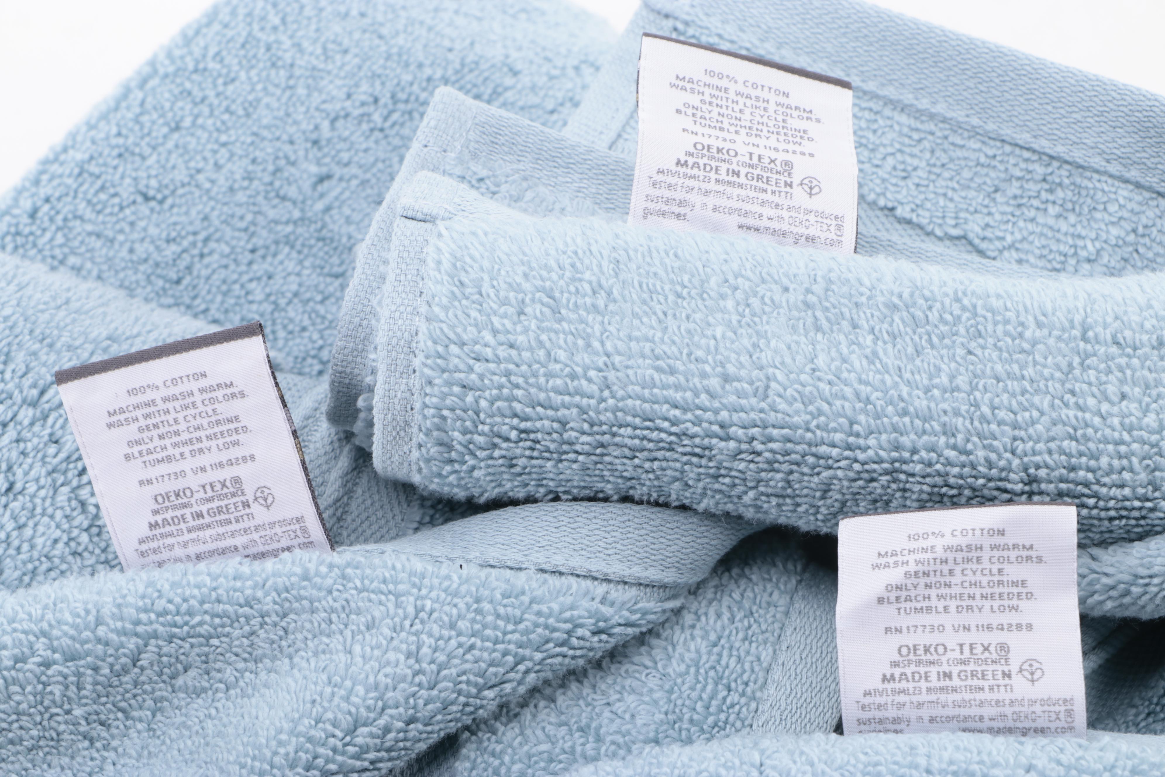 Threshold Signature Spa Bundle Towels in Aqua