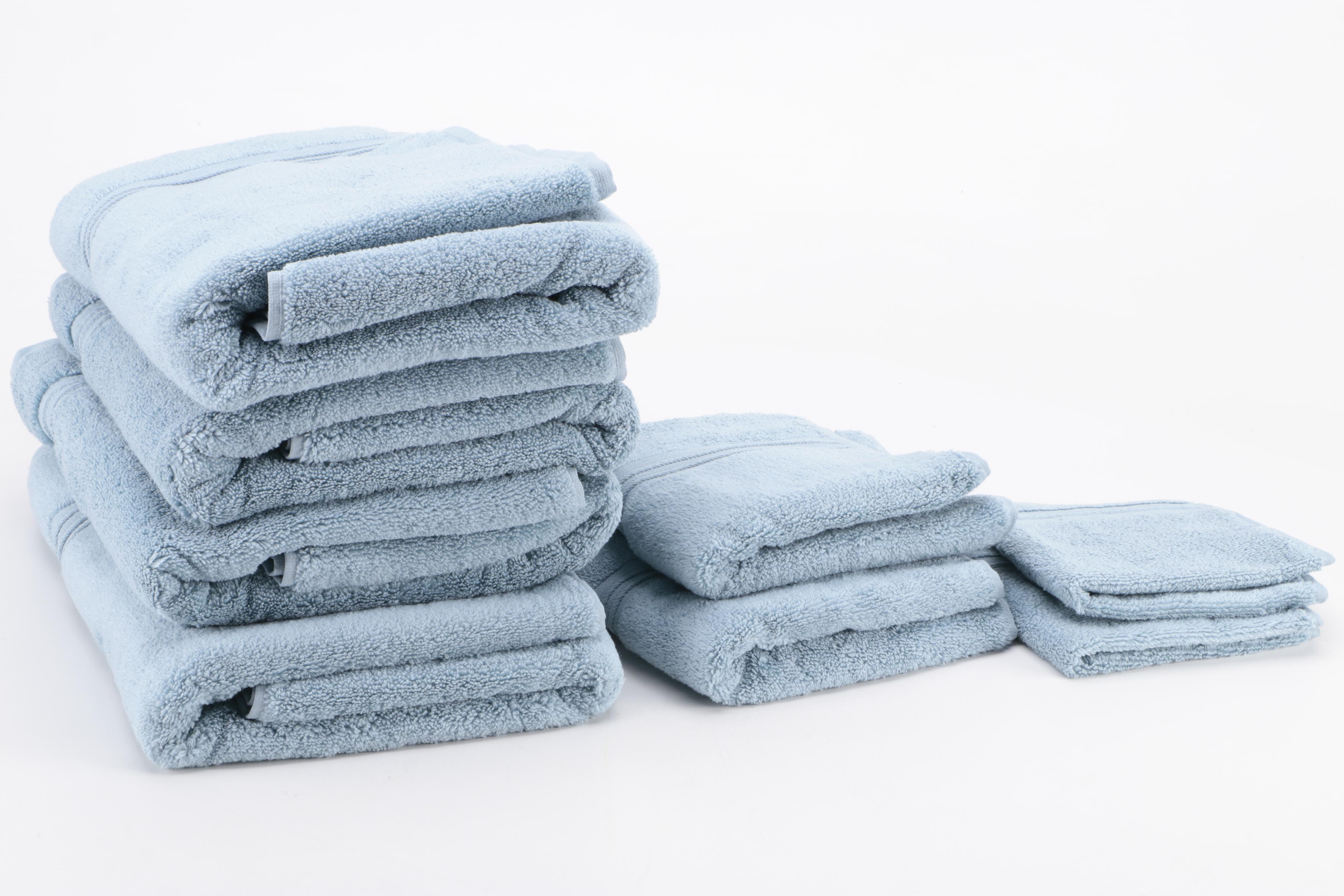 Threshold Signature Spa Bundle Towels in Aqua