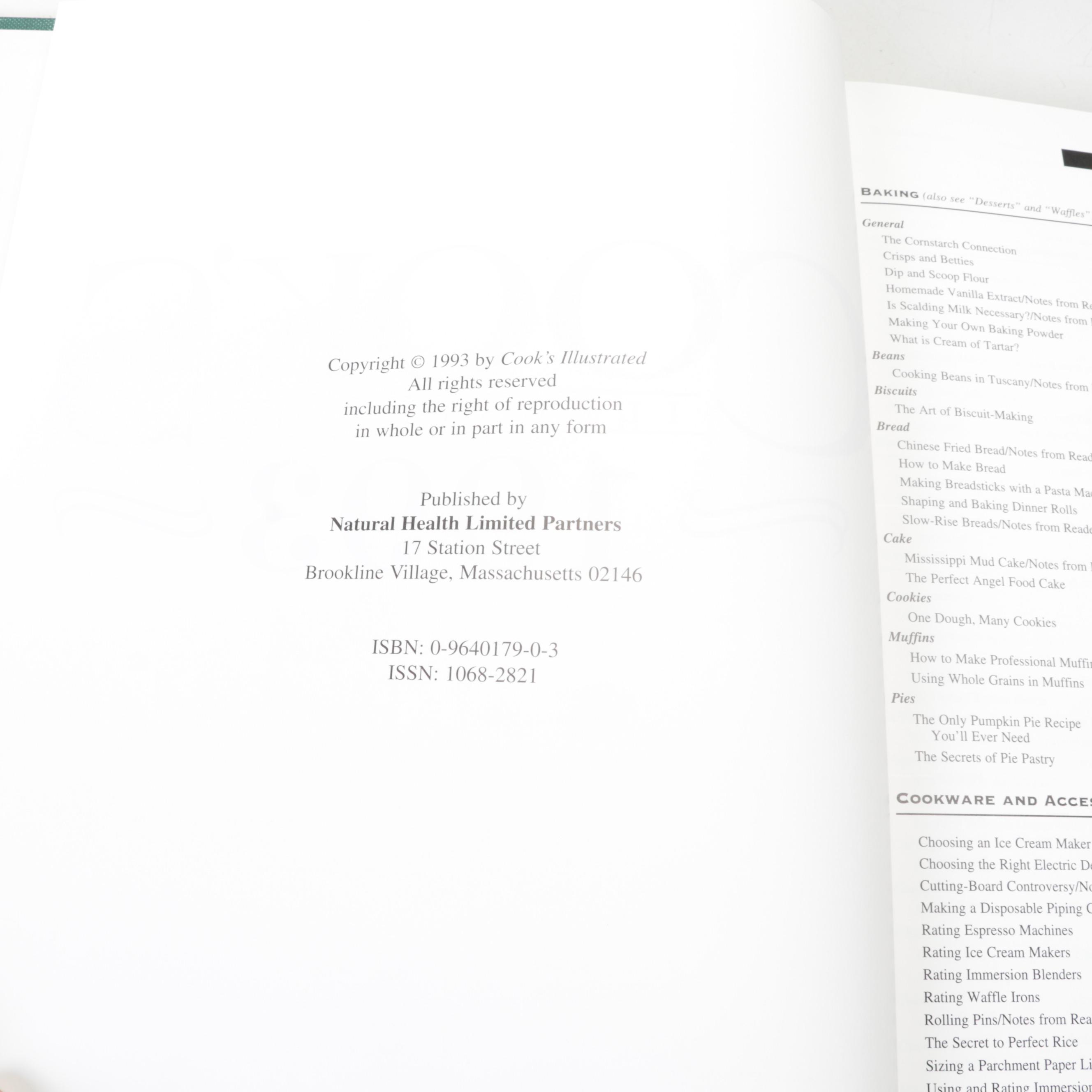 Cook's Illustrated Bound Annual Volumes, 1993 - 2008 and Other Cookbooks