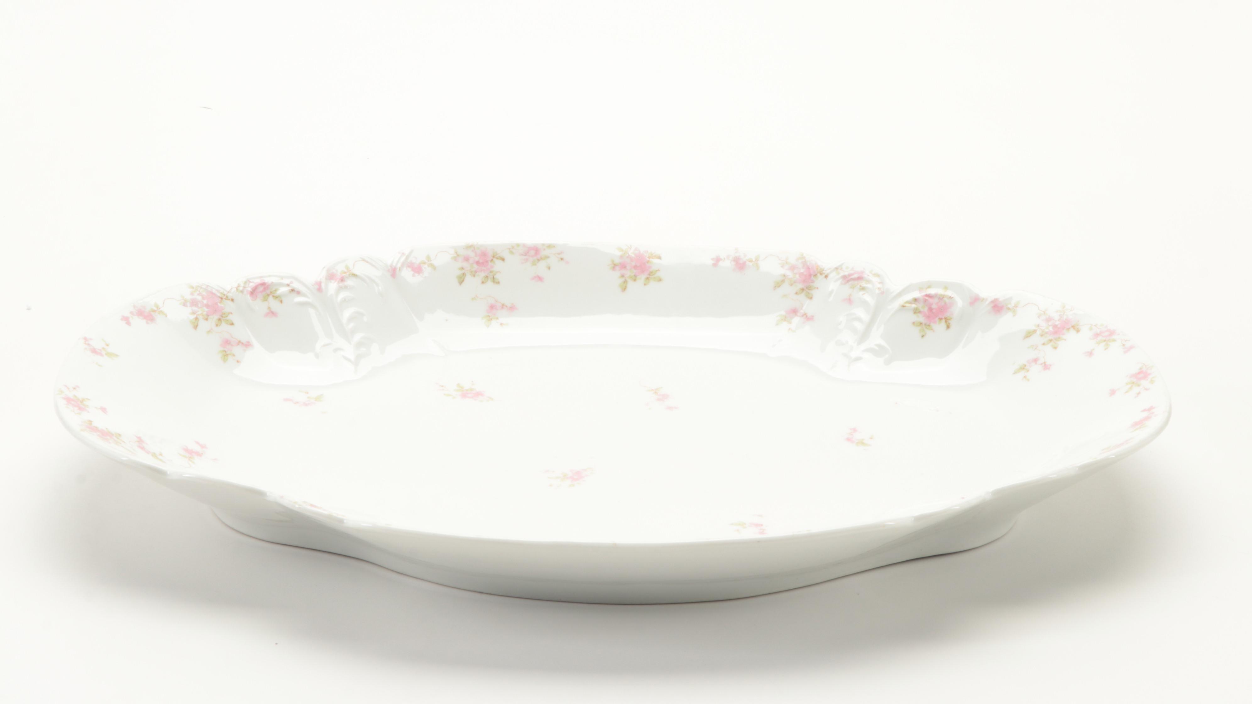 Haviland & Co. Limoges Pink Spray Porcelain Oval Platter