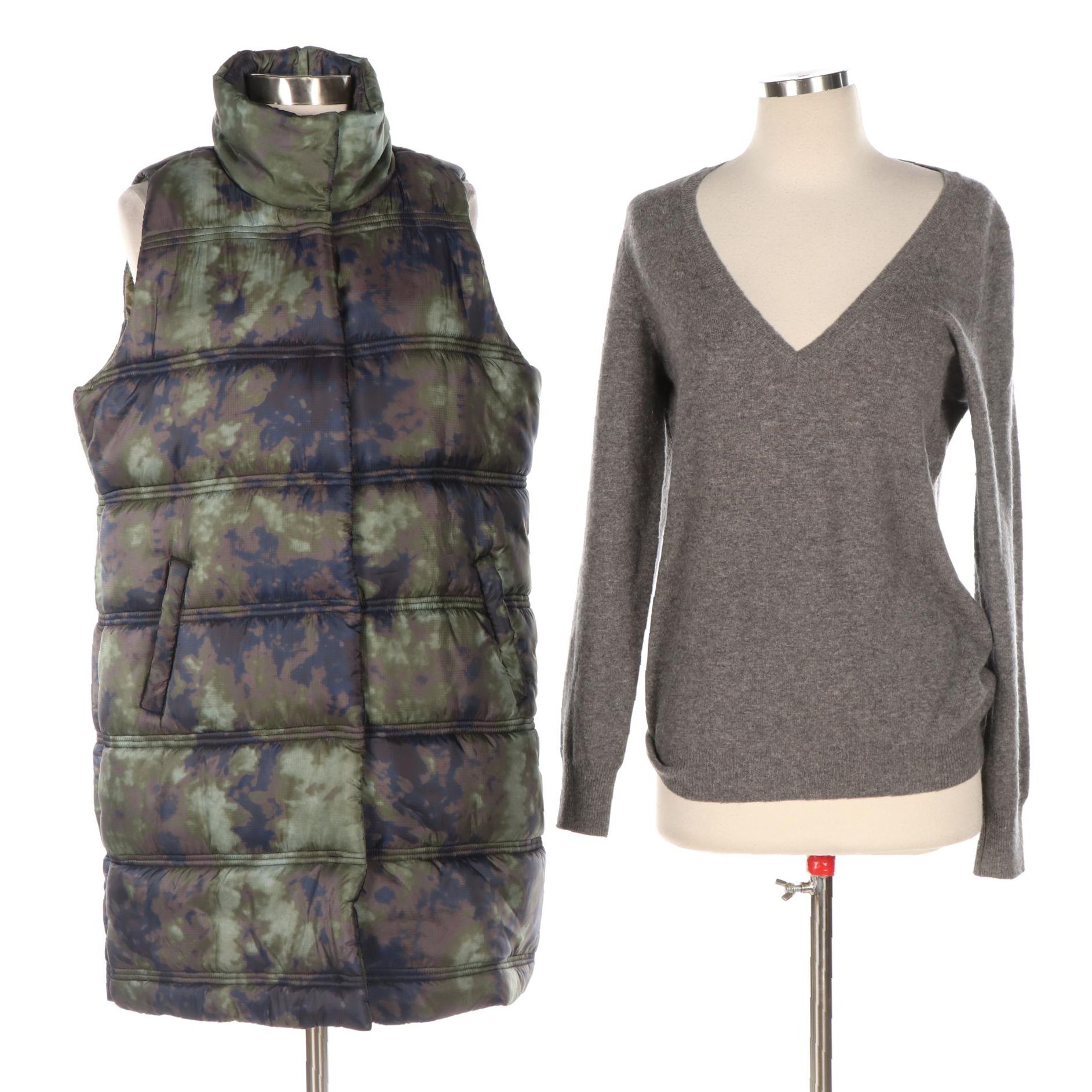 Massimo Dutti Cashmere Sweater and Zūda Down-Filled Vest