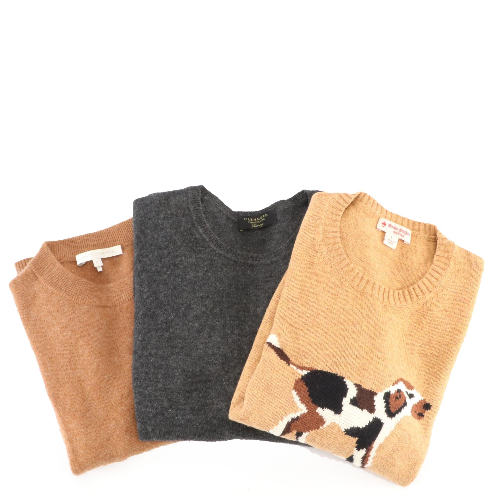 Cashmere and Wool Blend Sweaters by Brooks Brothers, Charter Club, and Naked