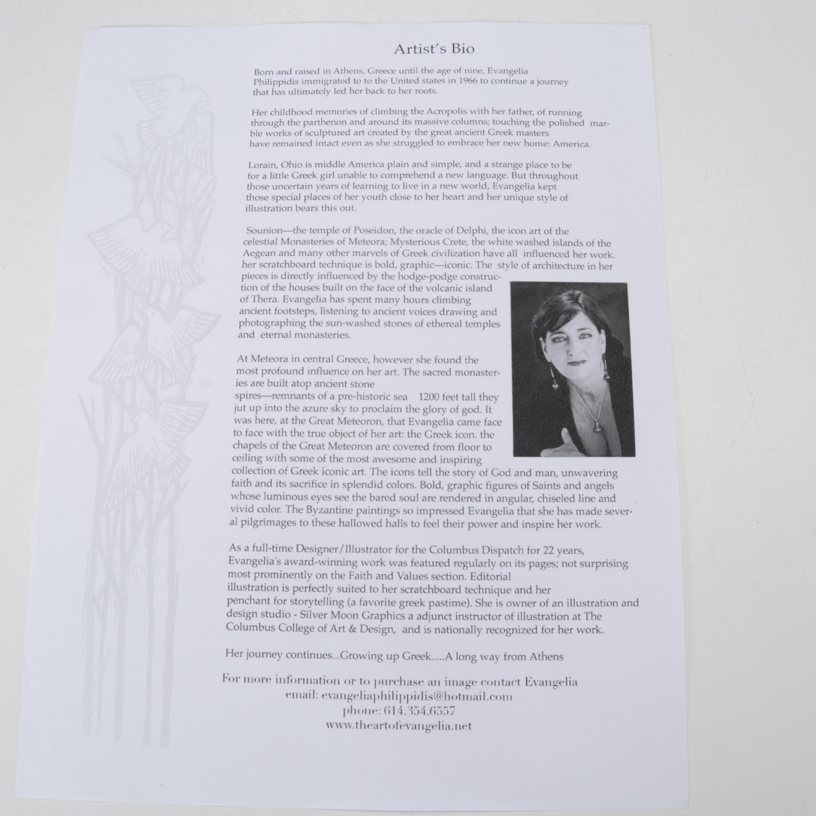 Evangelia Philippidis Giclées "Eat, Drink, and Be Merry" and "The Europeans"